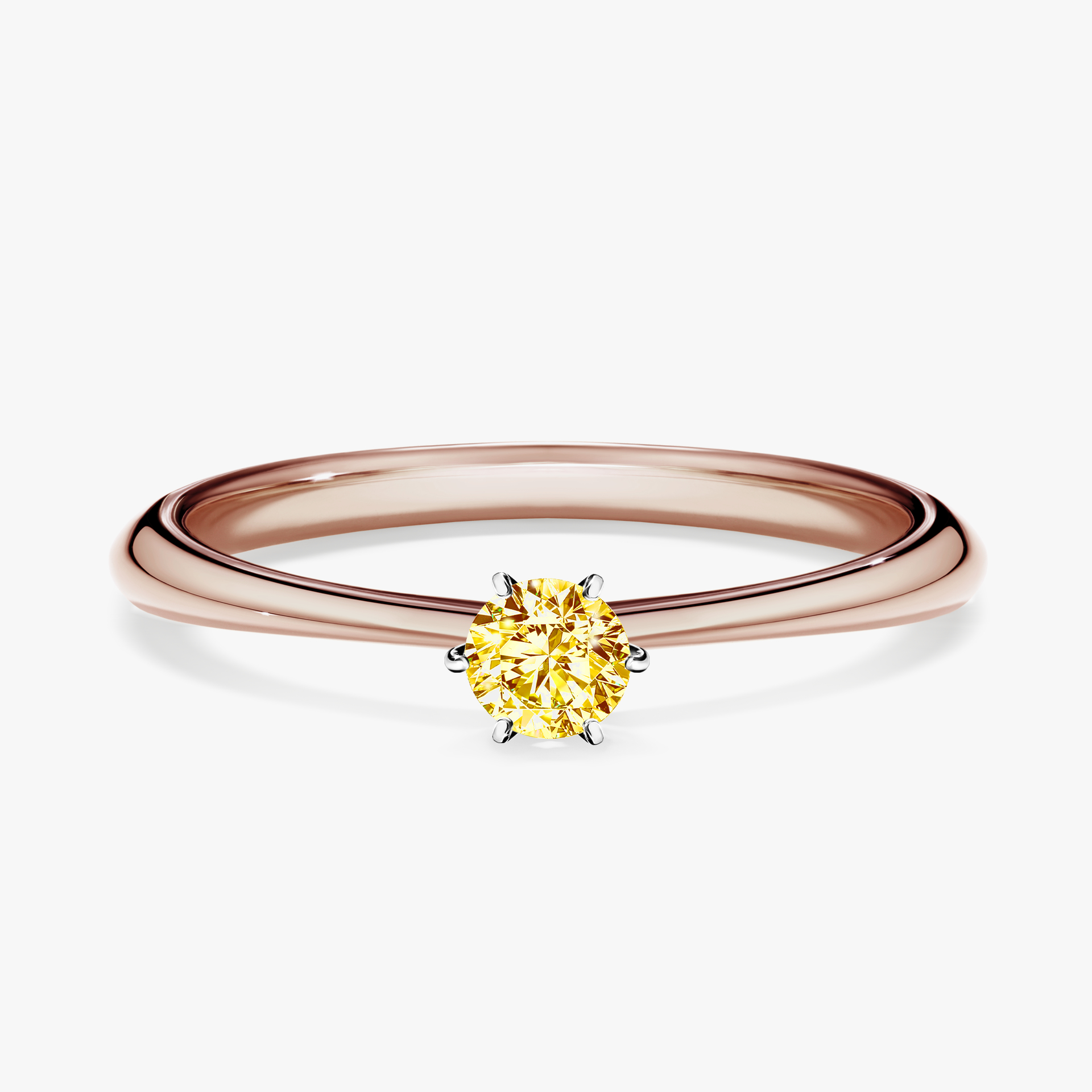 Pierścionek zaręczynowy My Love z różowego złota z żółtym diamentem 0,17ct