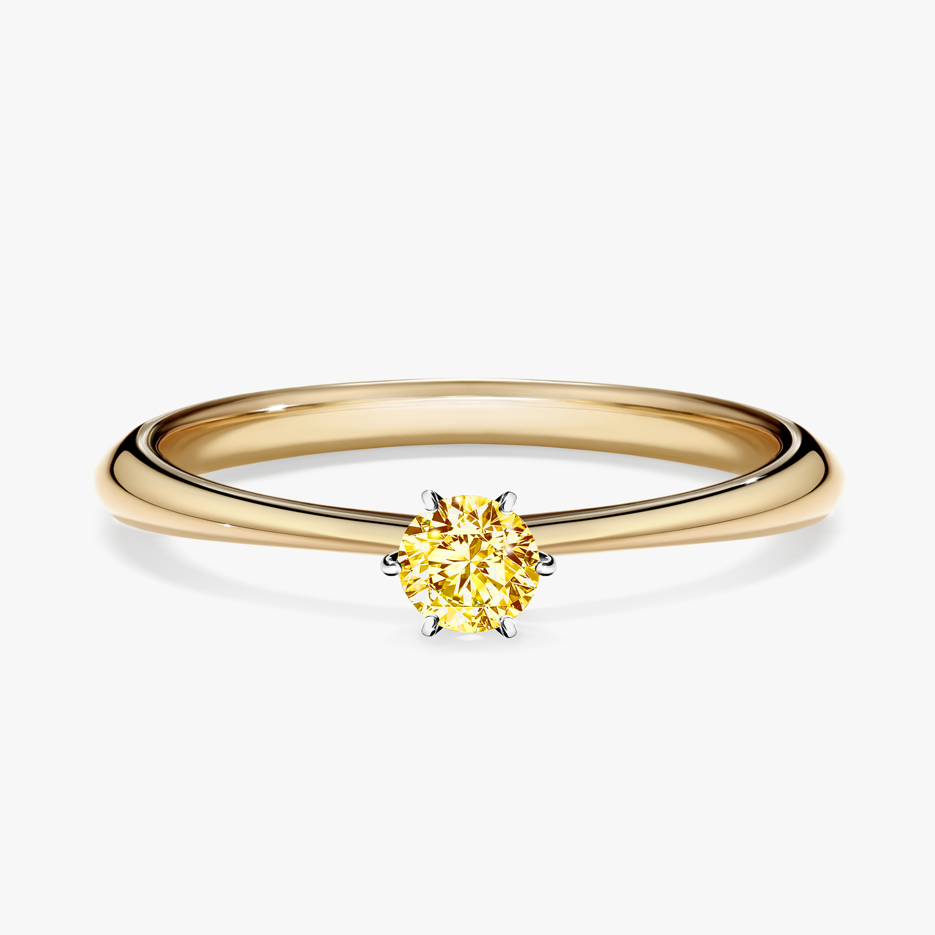 Pierścionek zaręczynowy My Love z żółtego złota z żółtym diamentem 0,17ct