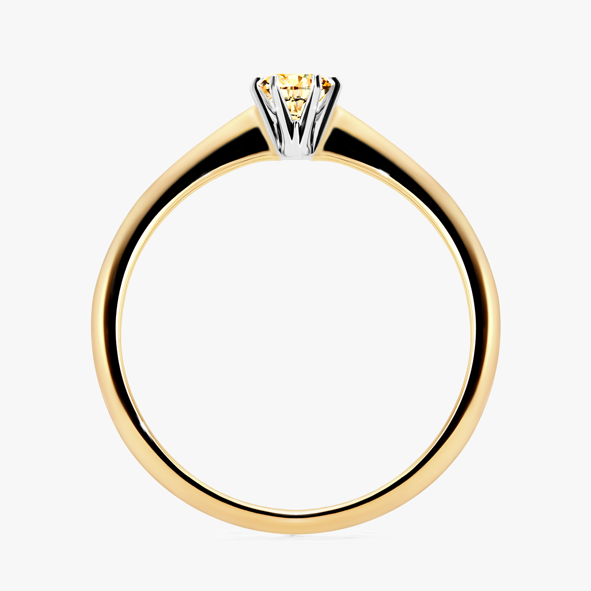 Pierścionek zaręczynowy My Love z żółtego złota z żółtym diamentem 0,17ct