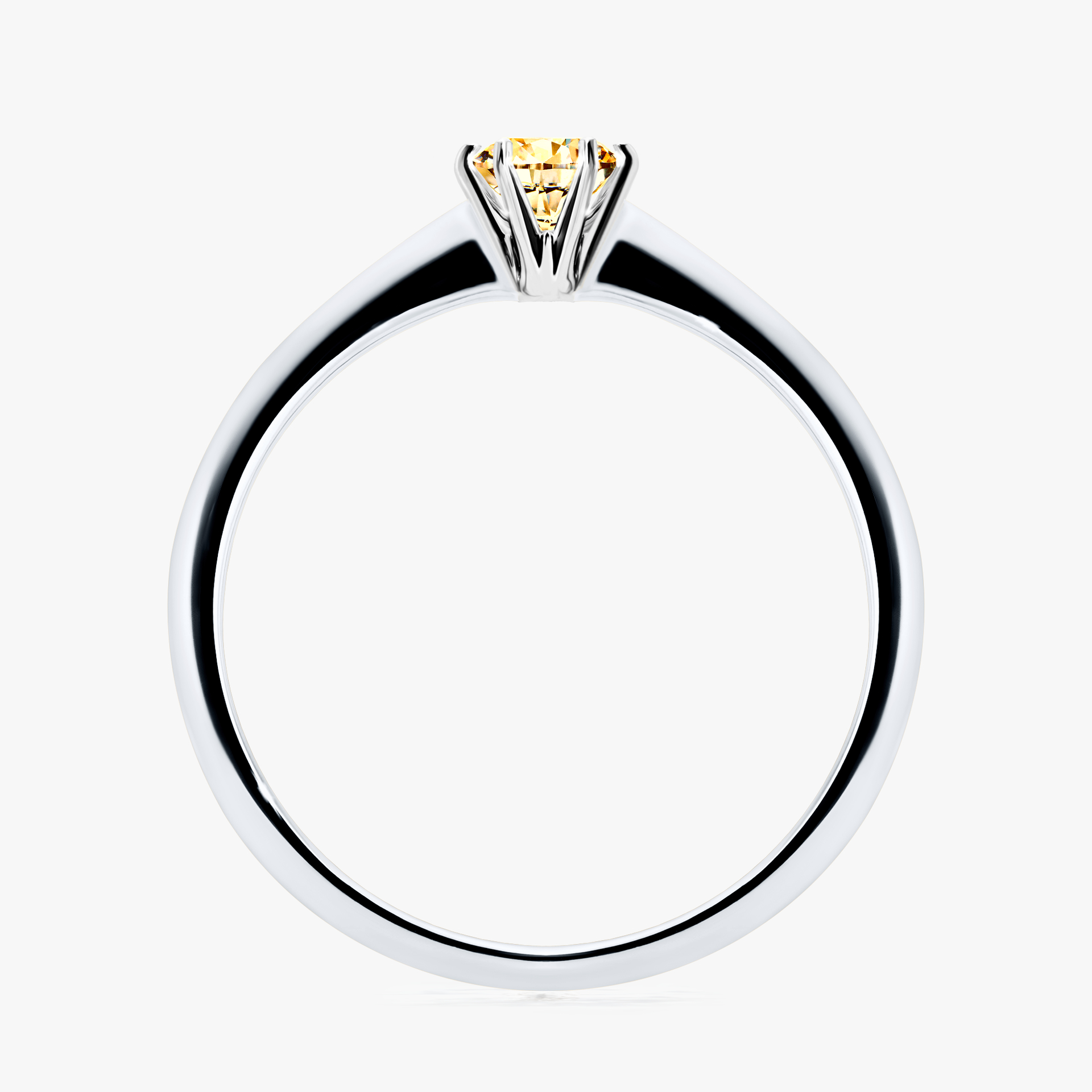 Pierścionek zaręczynowy My Love z białego złota z żółtym diamentem 0,25ct