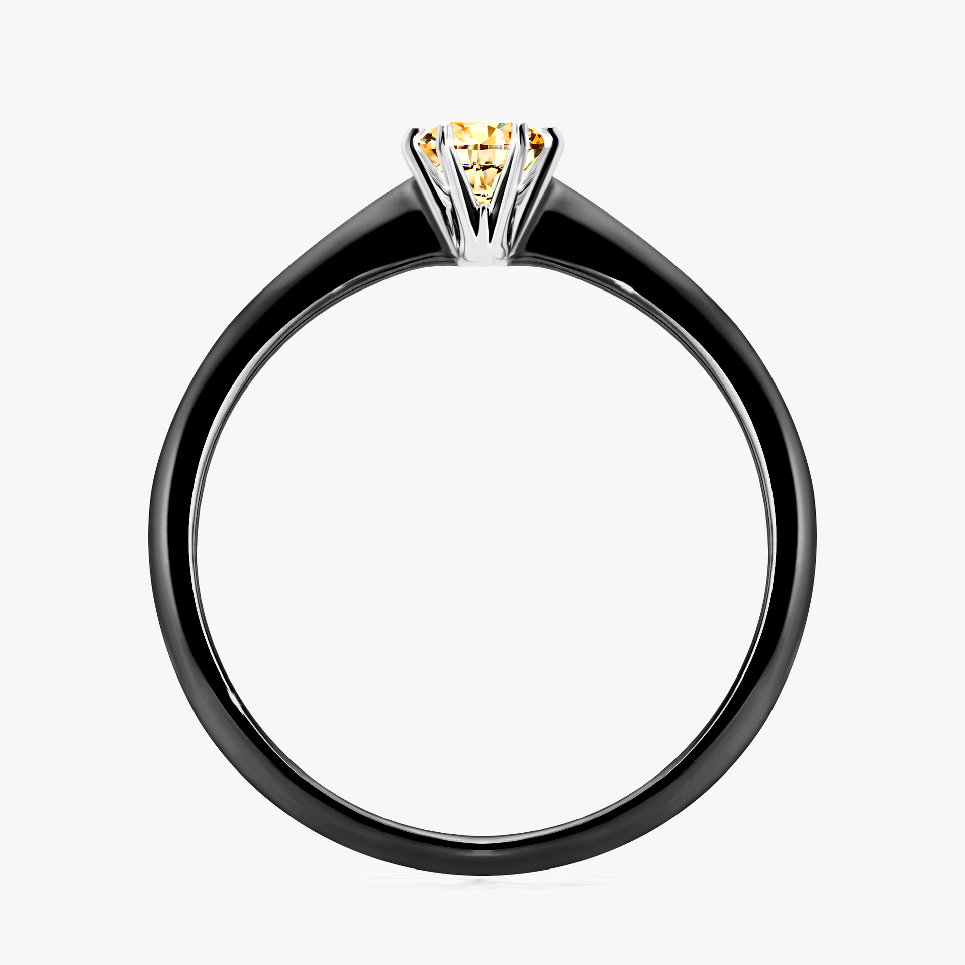 Pierścionek zaręczynowy My Love z czarnego złota z żółtym diamentem 0,25ct
