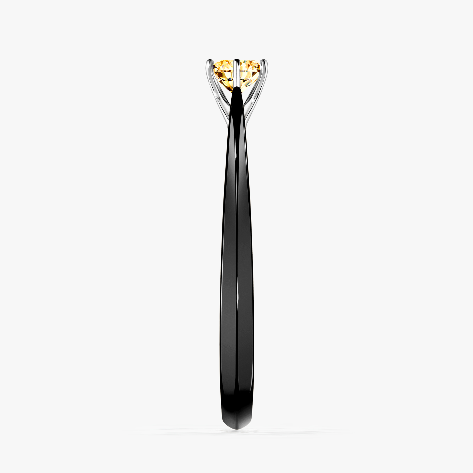 Pierścionek zaręczynowy My Love z czarnego złota z żółtym diamentem 0,25ct