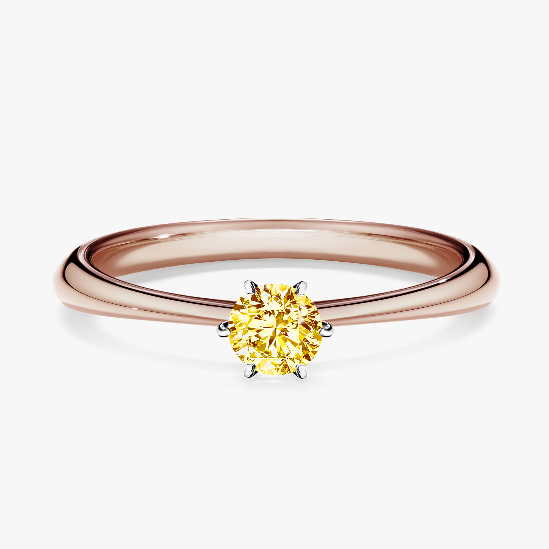 Pierścionek zaręczynowy My Love z różowego złota z żółtym diamentem 0,25ct