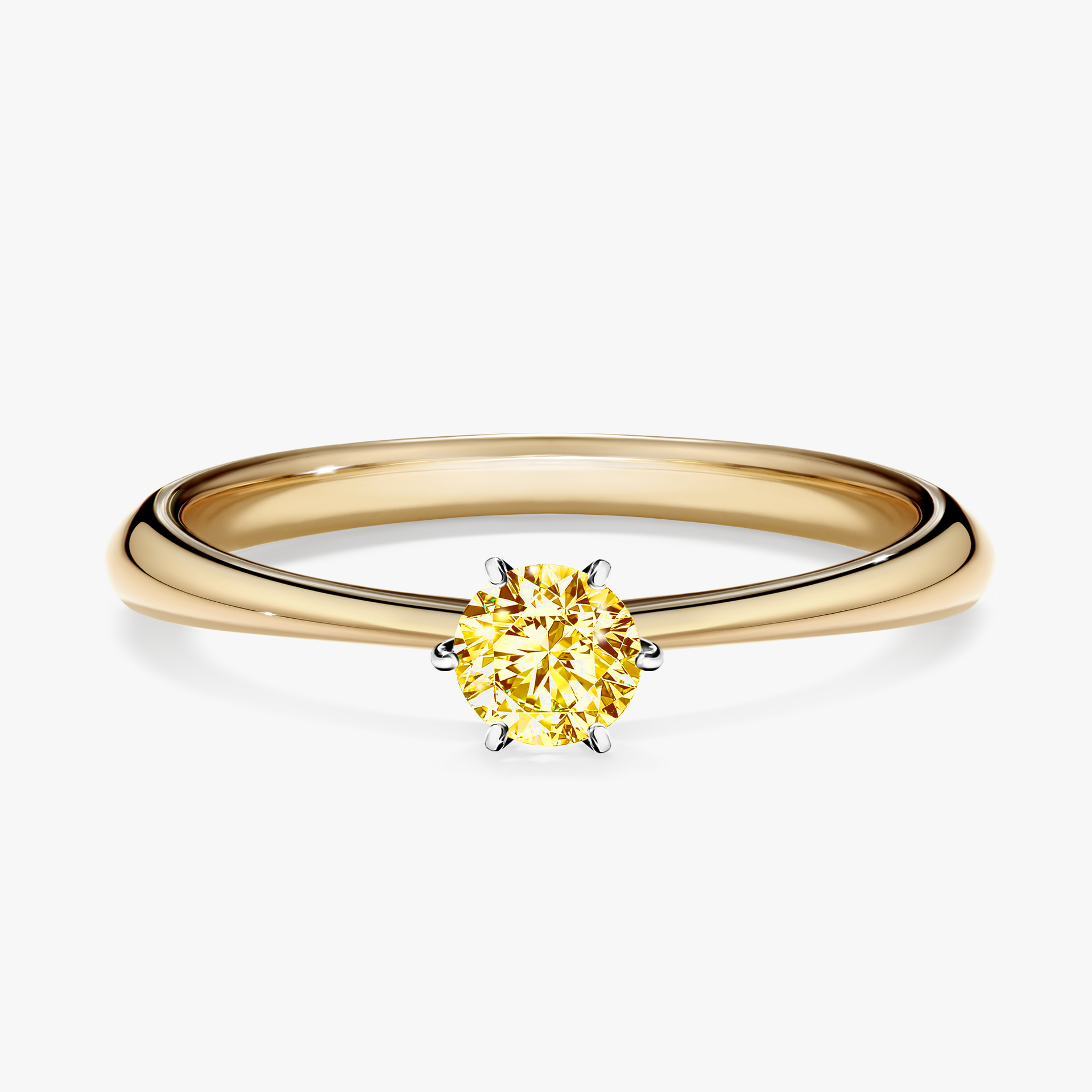 Pierścionek zaręczynowy My Love z żółtego złota z żółtym diamentem 0,25ct