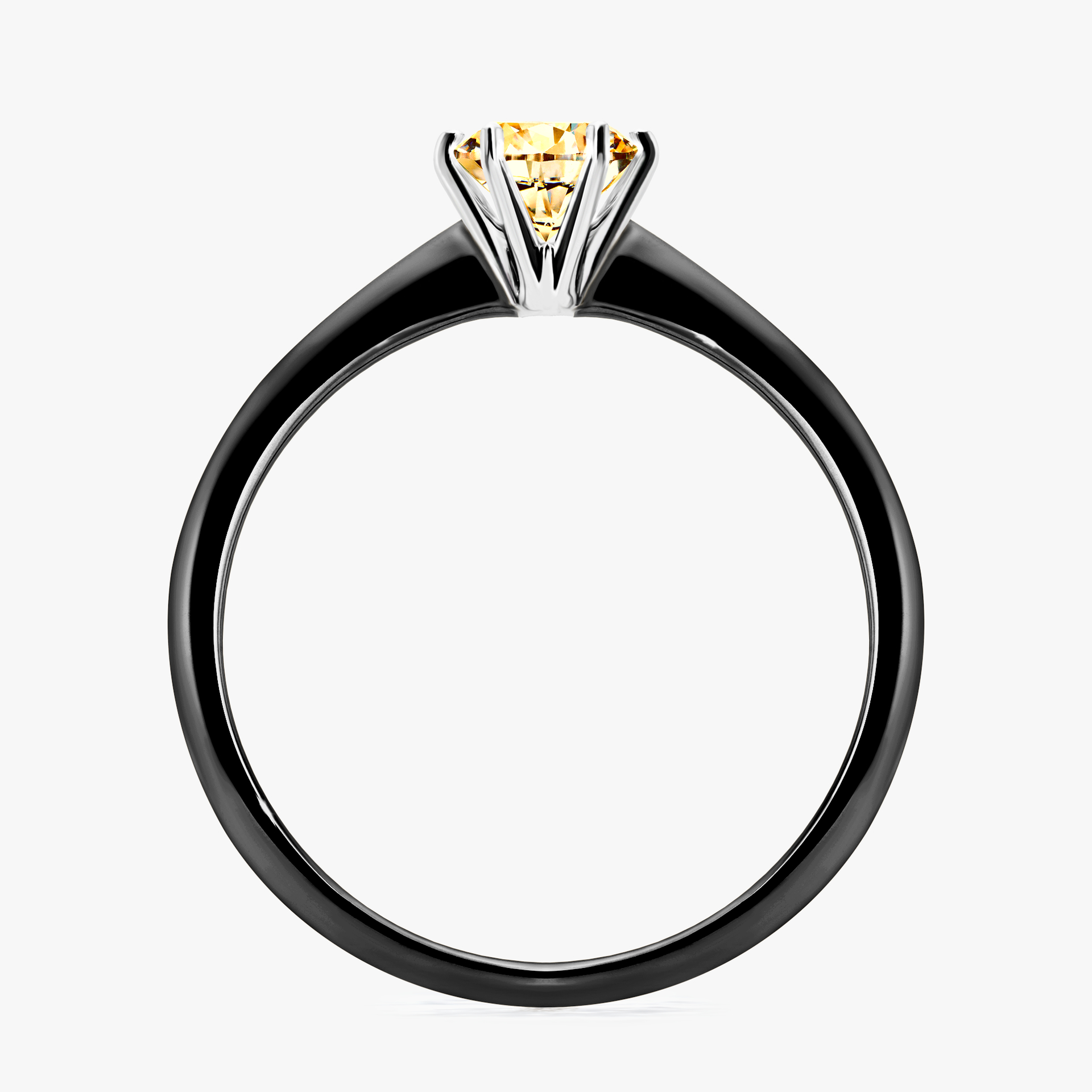Pierścionek zaręczynowy My Love z czarnego złota z żółtym diamentem 0,50ct