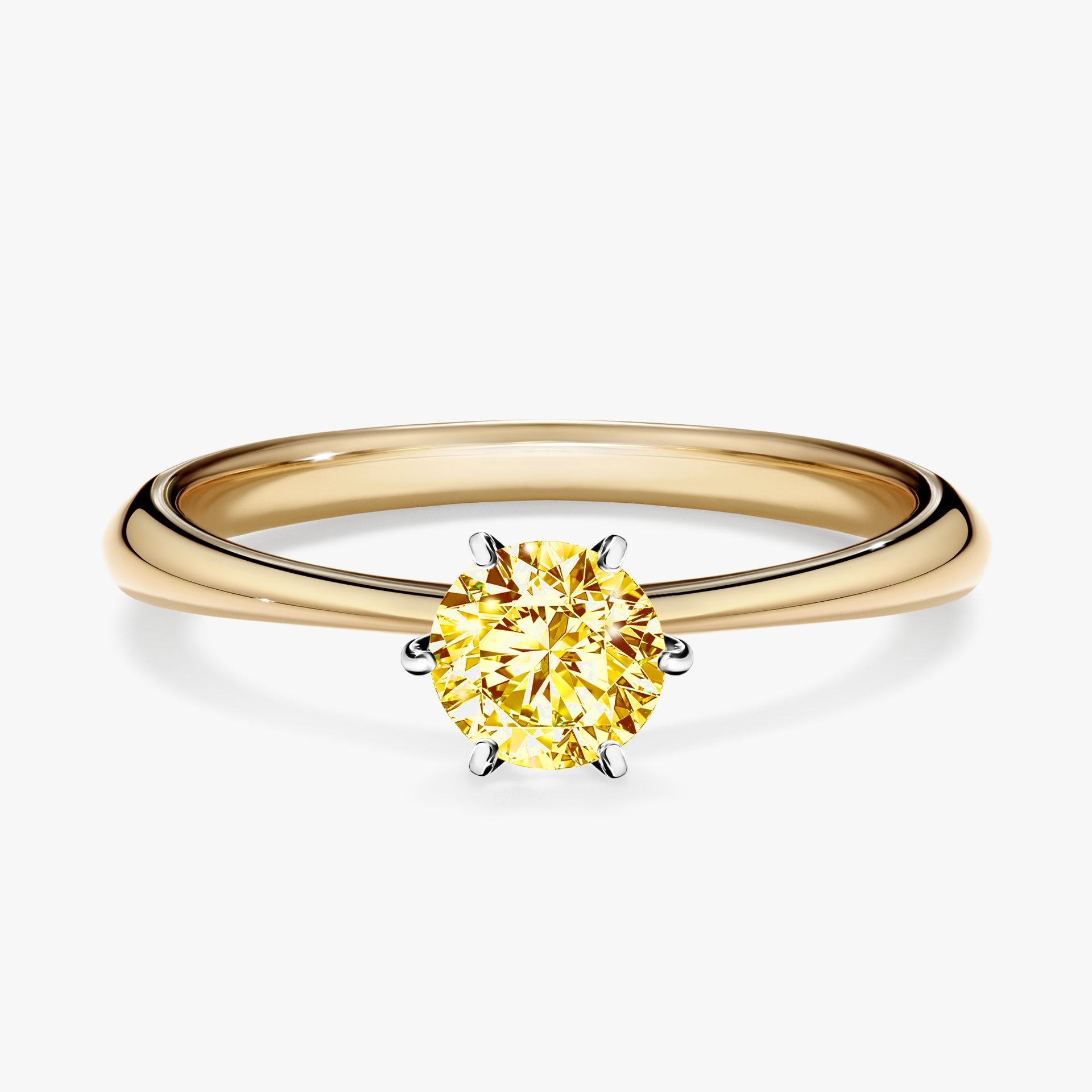 Pierścionek zaręczynowy My Love z żółtego złota z żółtym diamentem 0,50ct