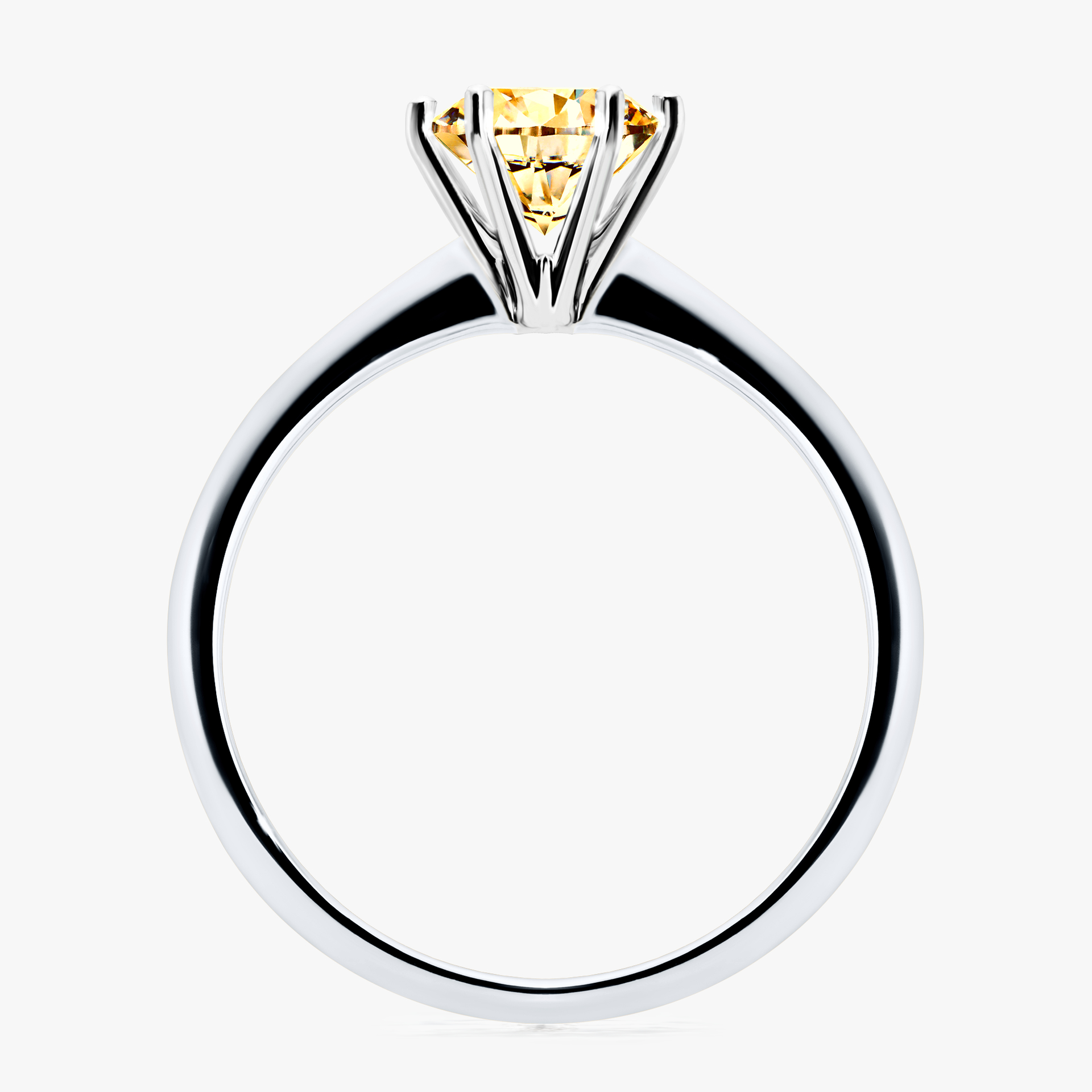Pierścionek zaręczynowy My Love z białego złota z żółtym diamentem 1,00ct