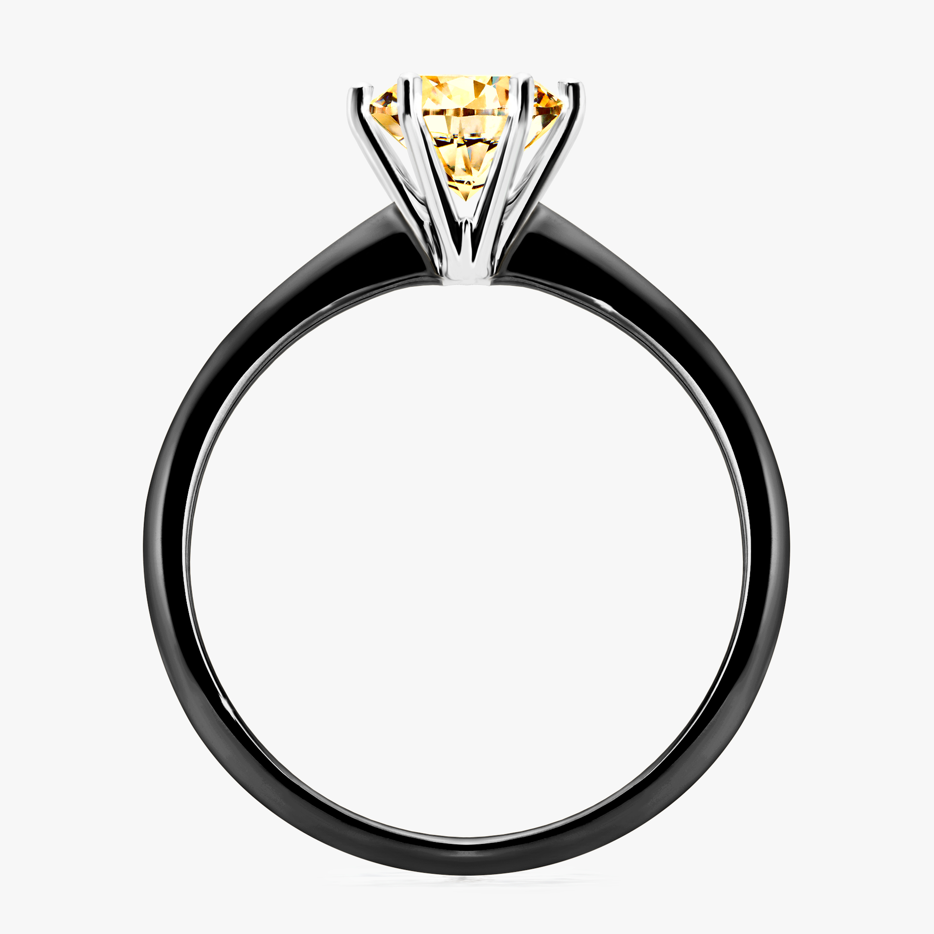 Pierścionek zaręczynowy My Love z czarnego złota z żółtym diamentem 1,00ct
