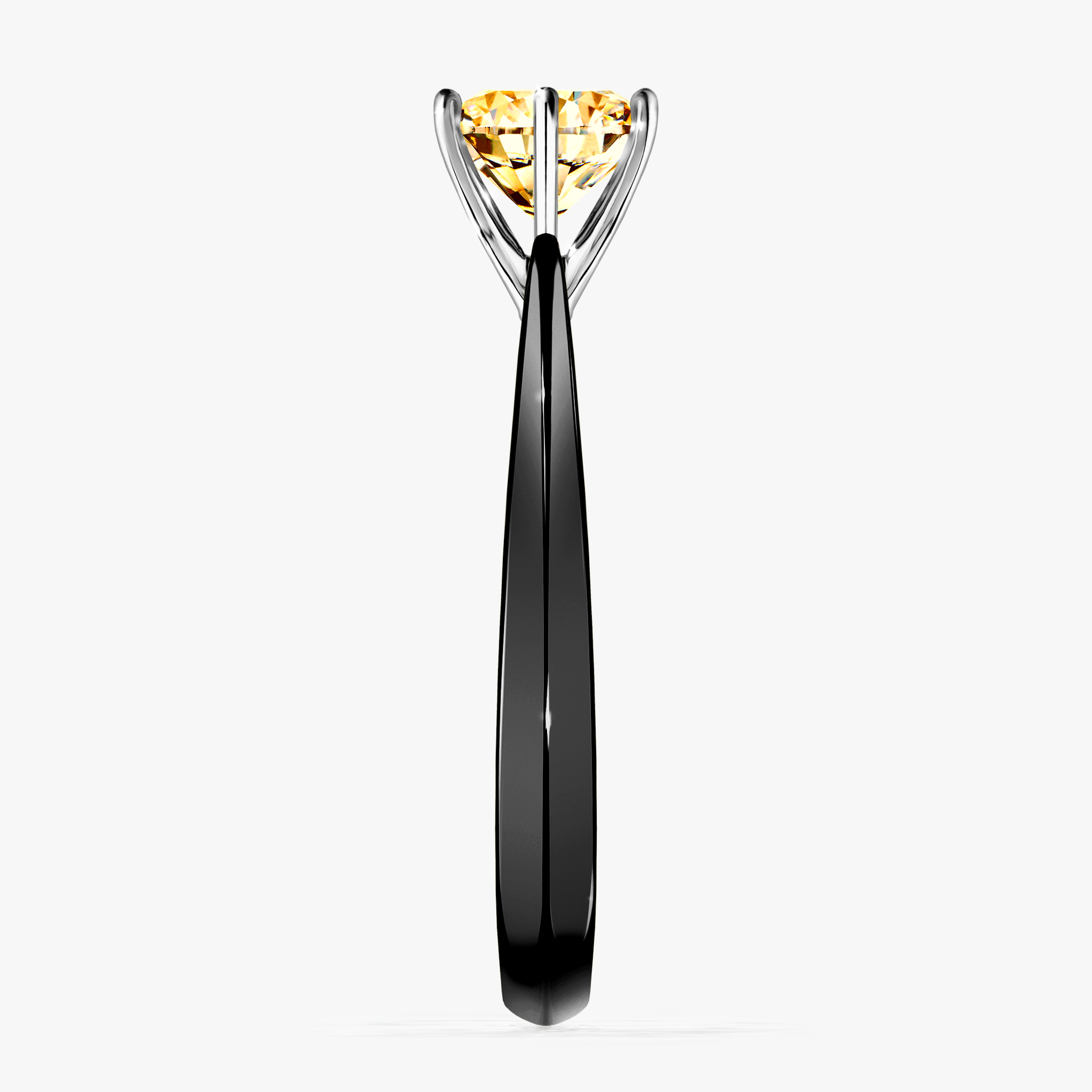 Pierścionek zaręczynowy My Love z czarnego złota z żółtym diamentem 1,00ct