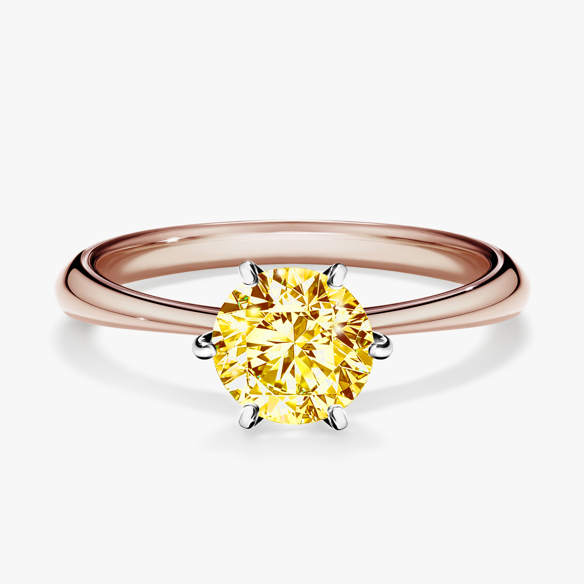 Pierścionek zaręczynowy My Love z różowego złota z żółtym diamentem 1,00ct