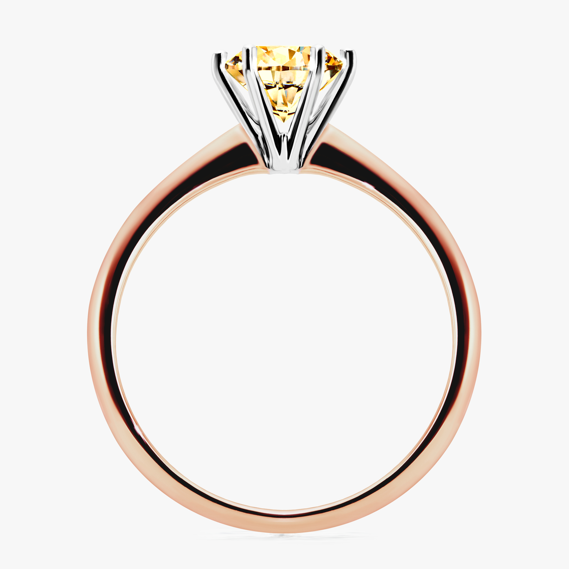 Pierścionek zaręczynowy My Love z różowego złota z żółtym diamentem 1,00ct