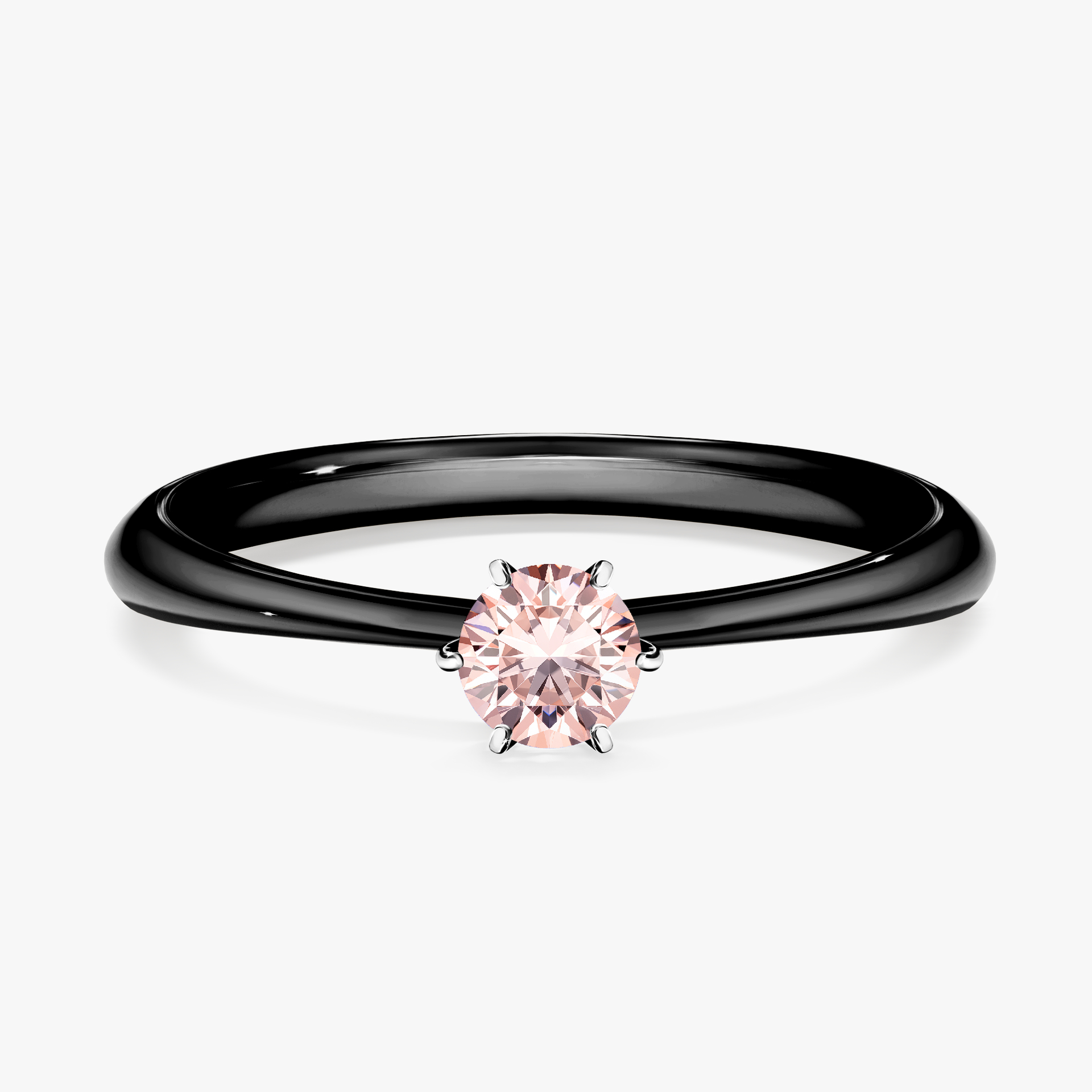 Pierścionek zaręczynowy My Love z czarnego złota z morganitem 0,25ct