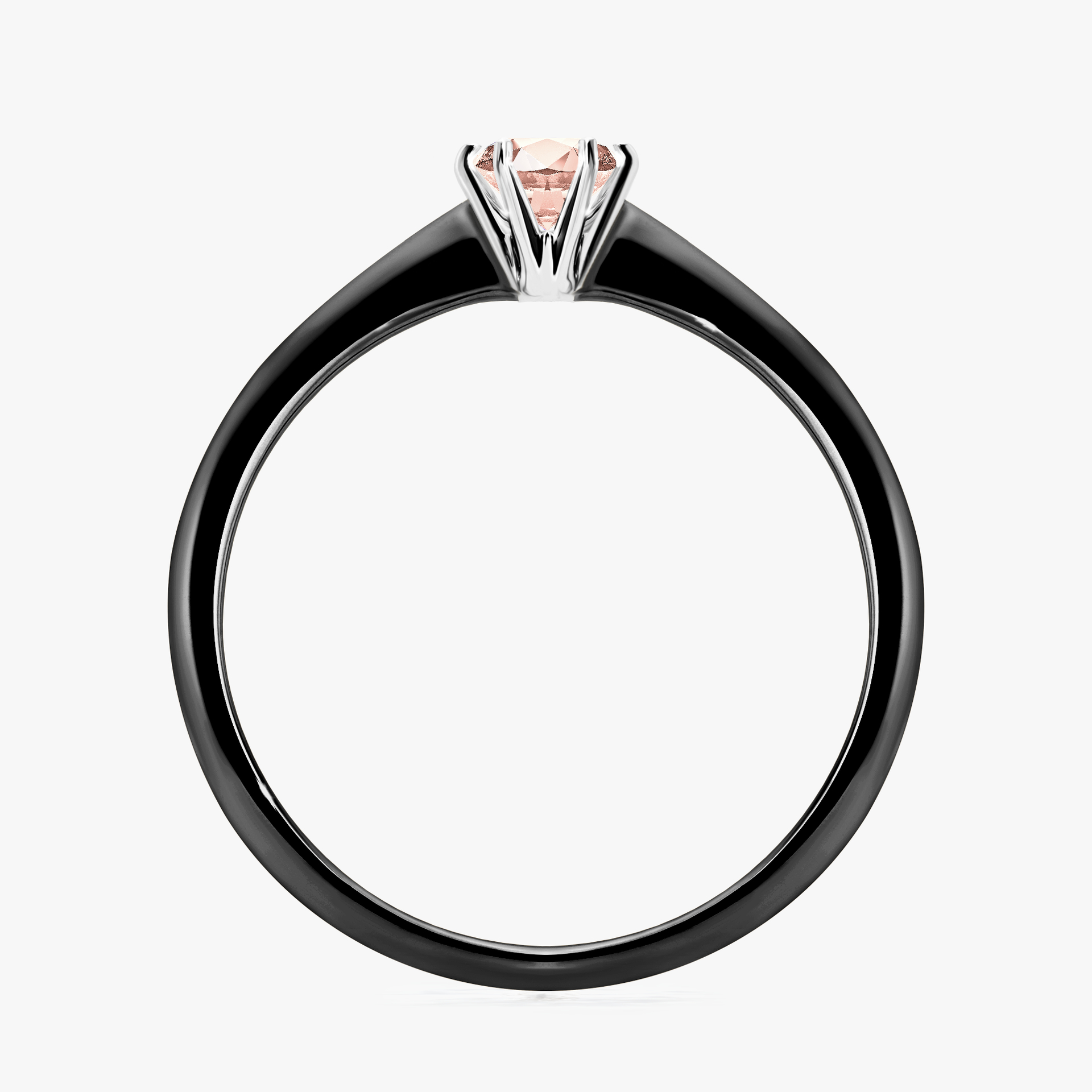 Pierścionek zaręczynowy My Love z czarnego złota z morganitem 0,25ct