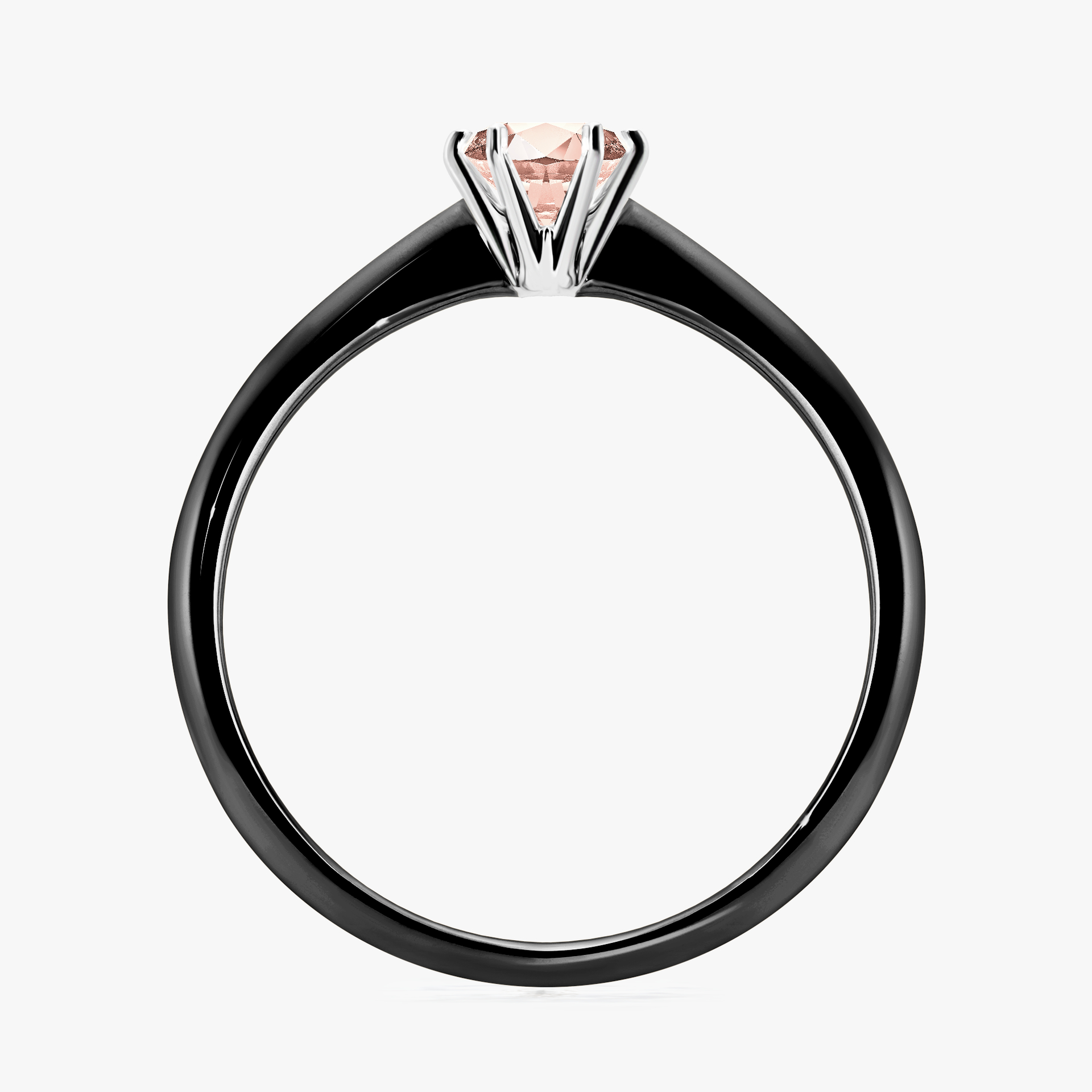 Pierścionek zaręczynowy My Love z czarnego złota z morganitem 0,30ct