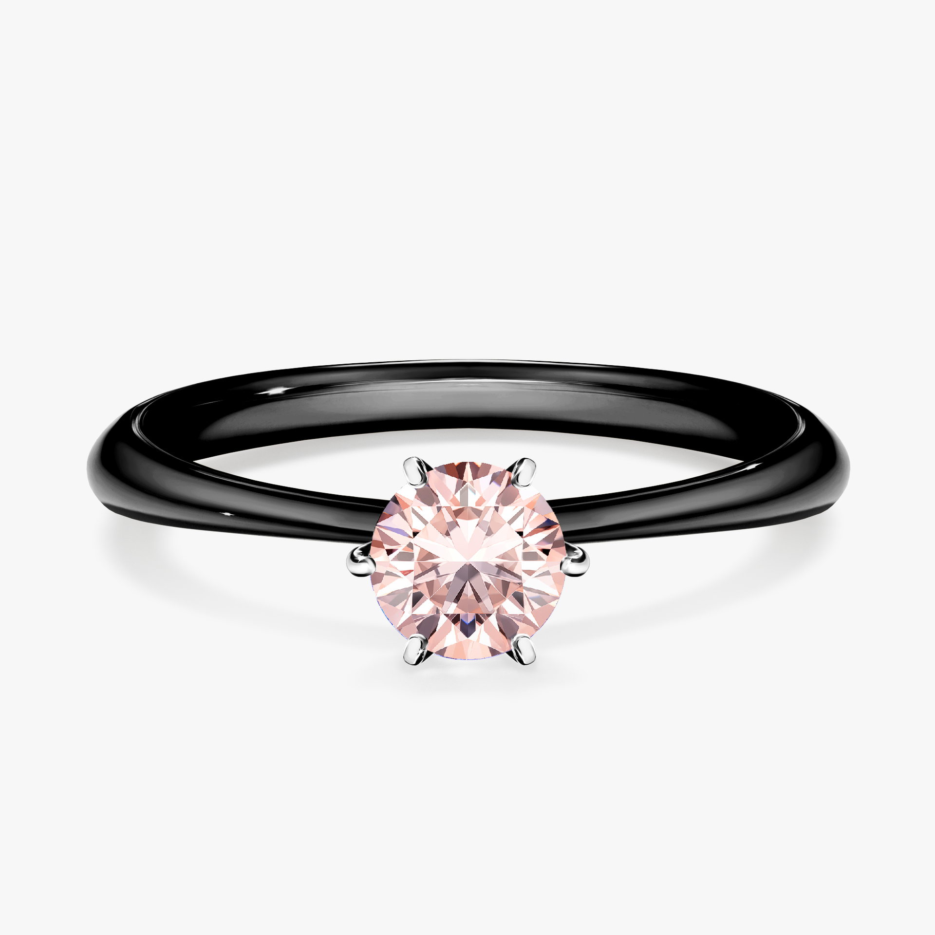 Pierścionek zaręczynowy My Love z czarnego złota z morganitem 0,50ct