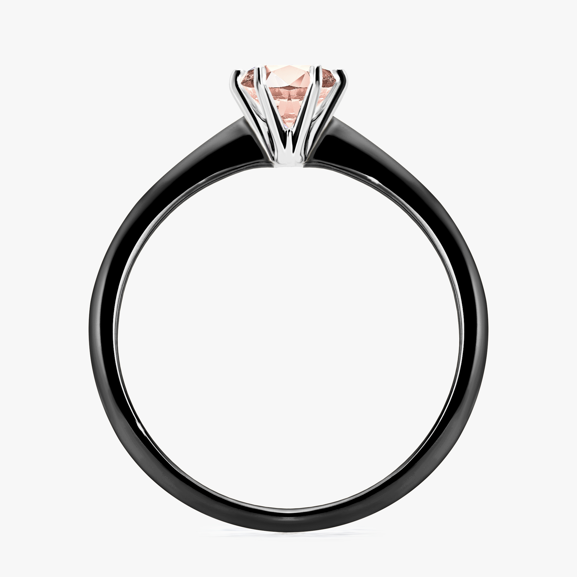 Pierścionek zaręczynowy My Love z czarnego złota z morganitem 0,50ct