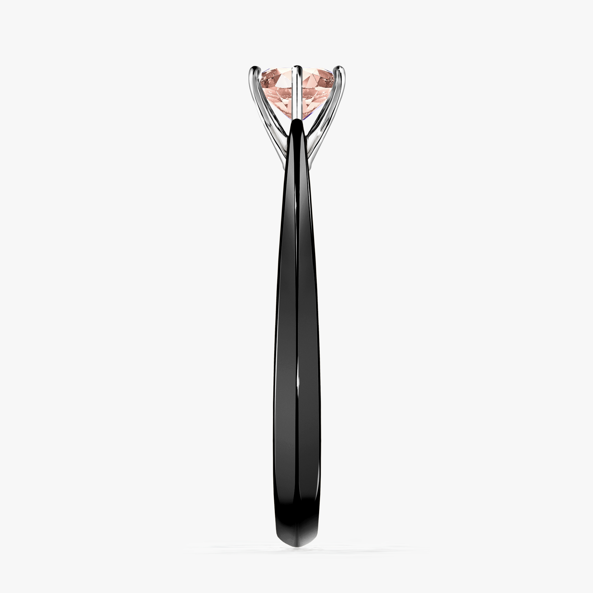 Pierścionek zaręczynowy My Love z czarnego złota z morganitem 0,50ct