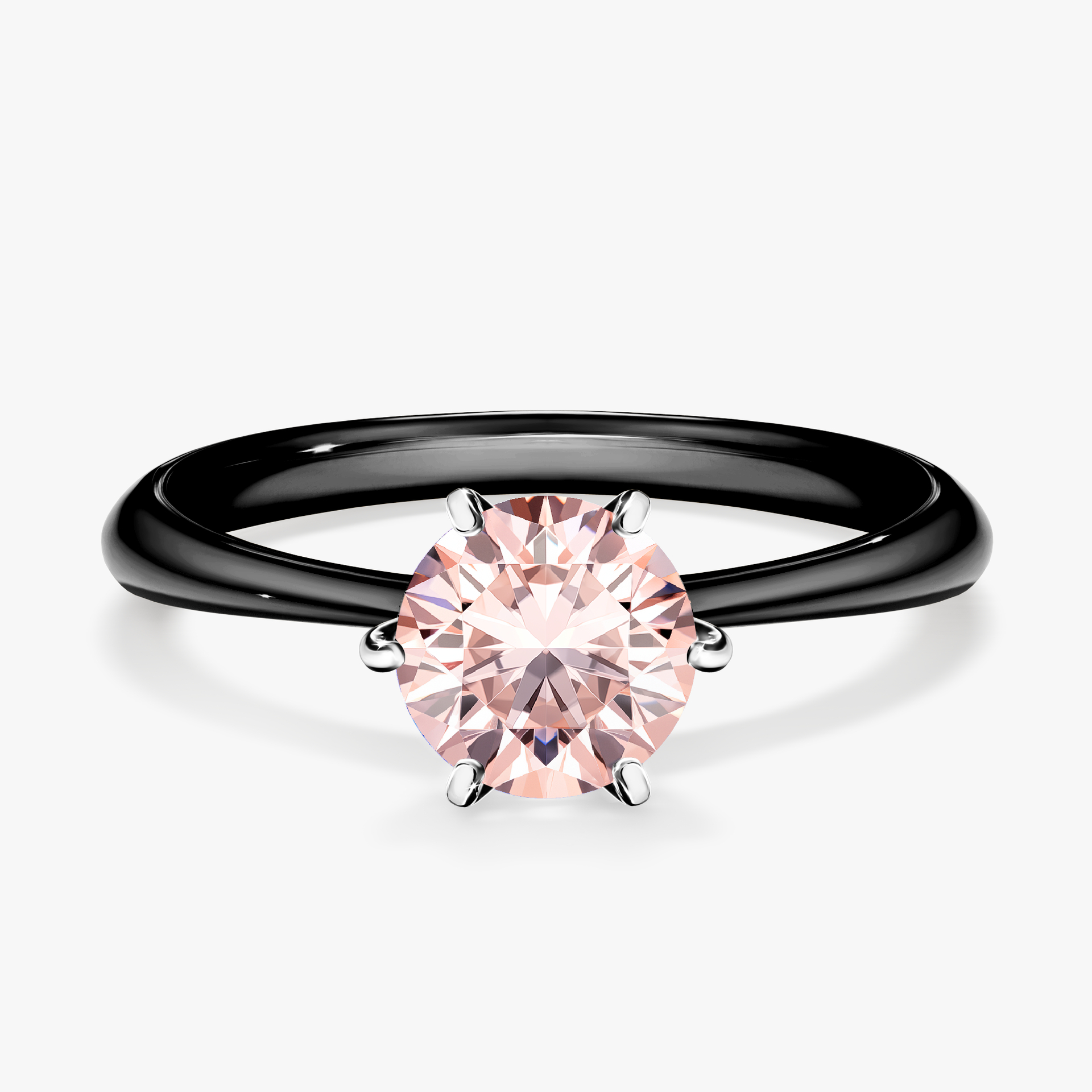 Pierścionek zaręczynowy My Love z czarnego złota z morganitem 1,00ct