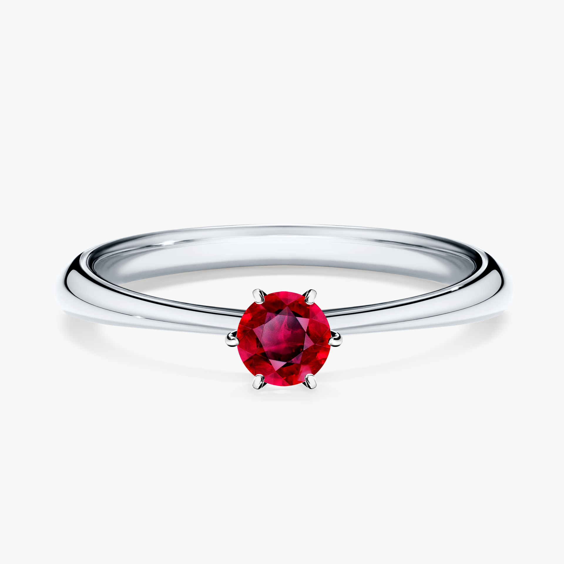 Pierścionek zaręczynowy My Love z białego złota z rubinem 0,25ct