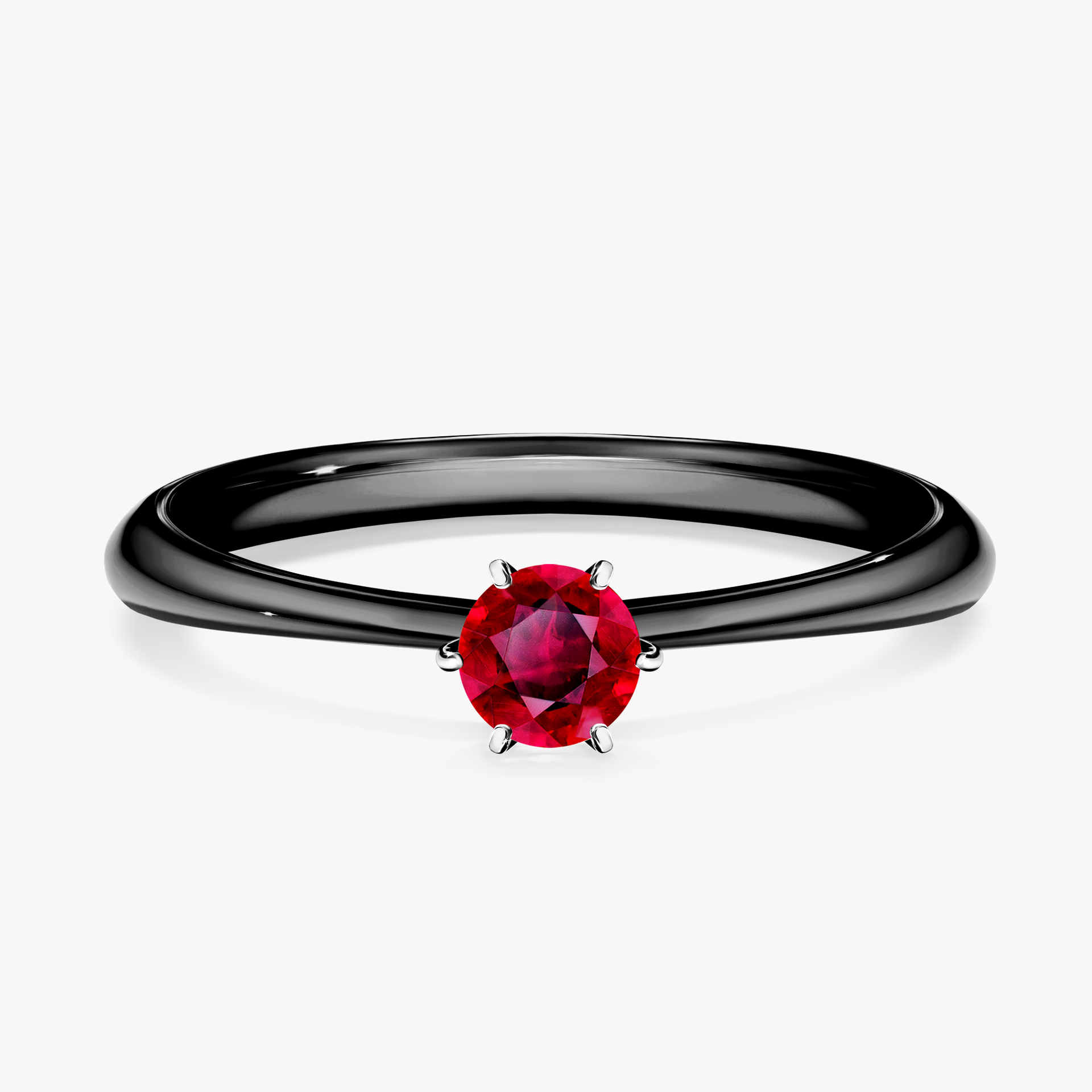 Pierścionek zaręczynowy My Love z czarnego złota z rubinem 0,25ct