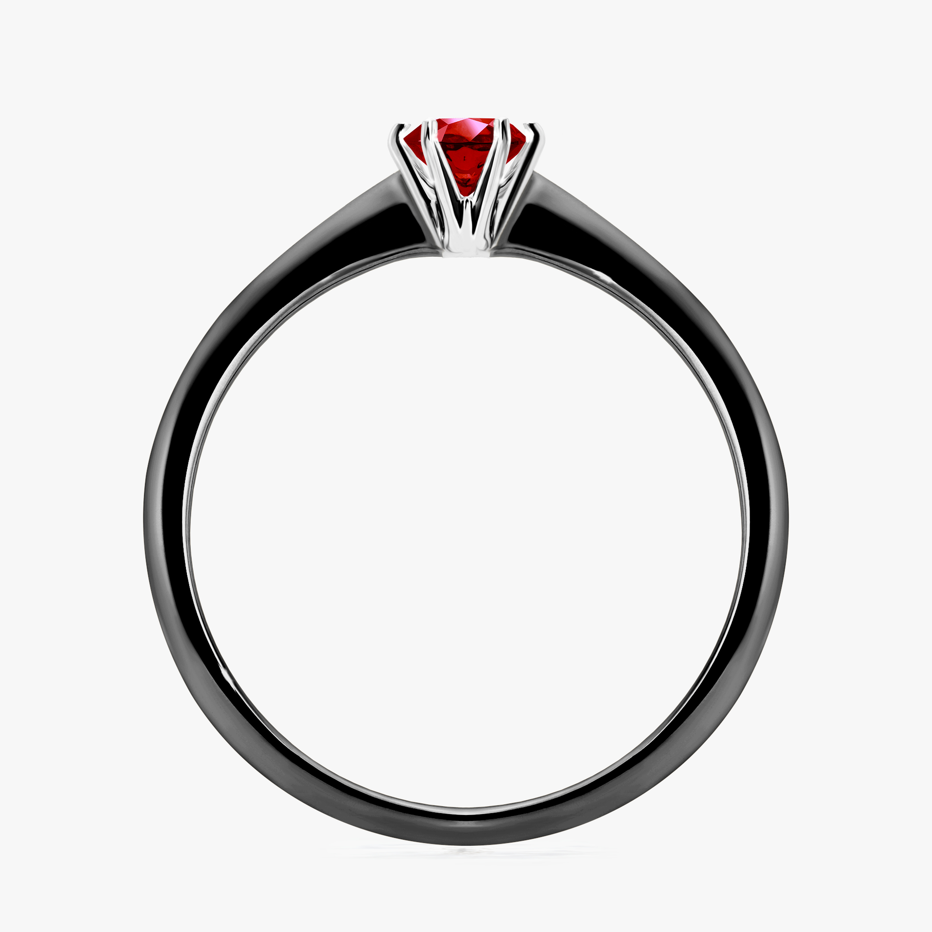 Pierścionek zaręczynowy My Love z czarnego złota z rubinem 0,25ct