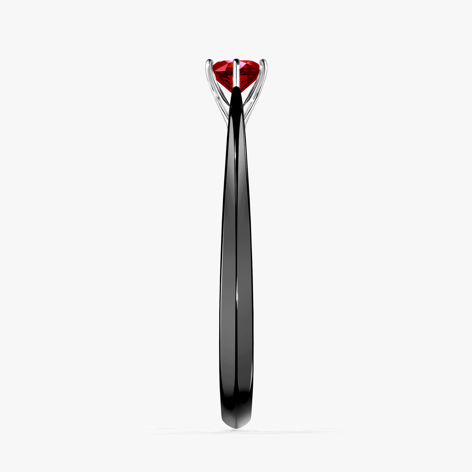 Pierścionek zaręczynowy My Love z czarnego złota z rubinem 0,25ct