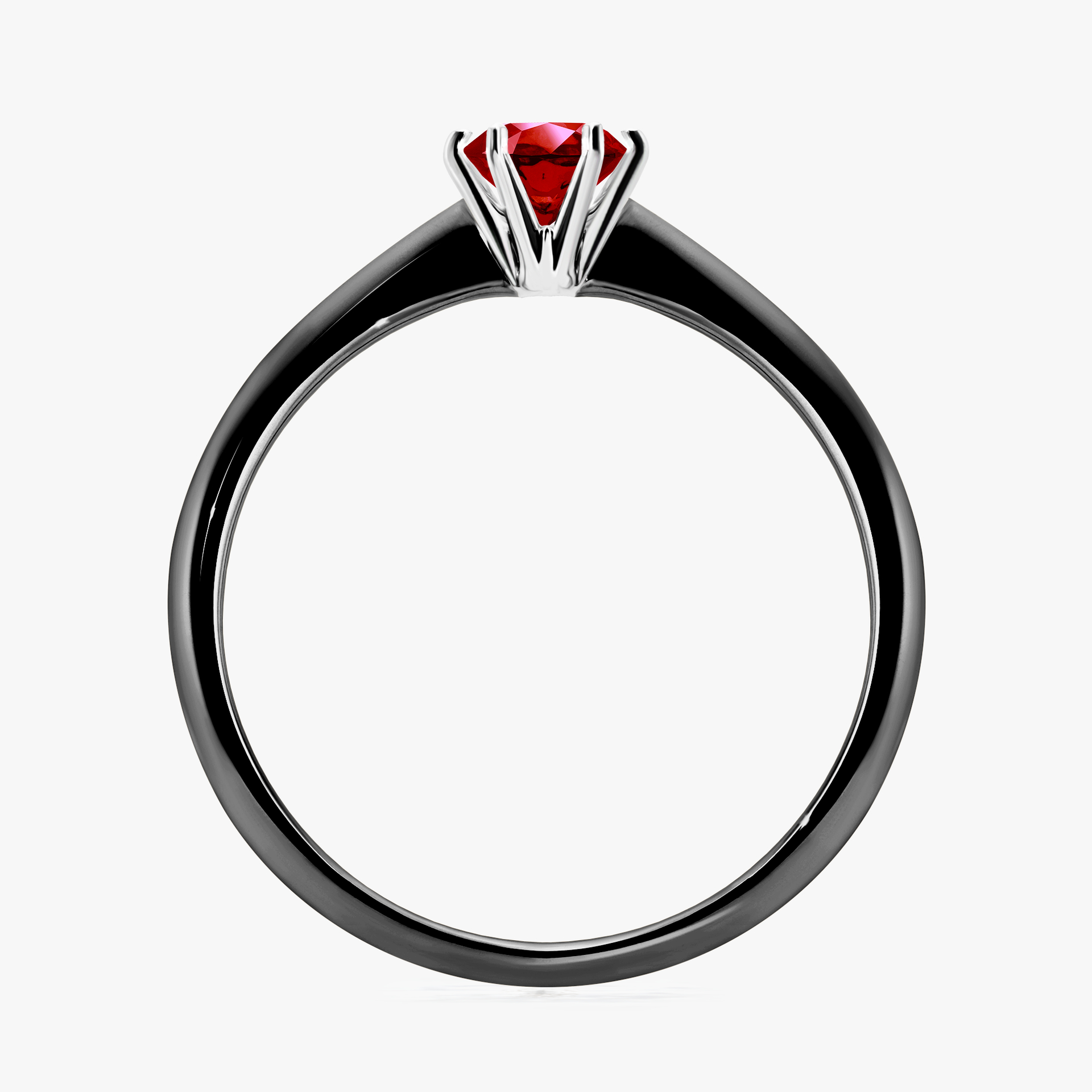 Pierścionek zaręczynowy My Love z czarnego złota z rubinem 0,30ct