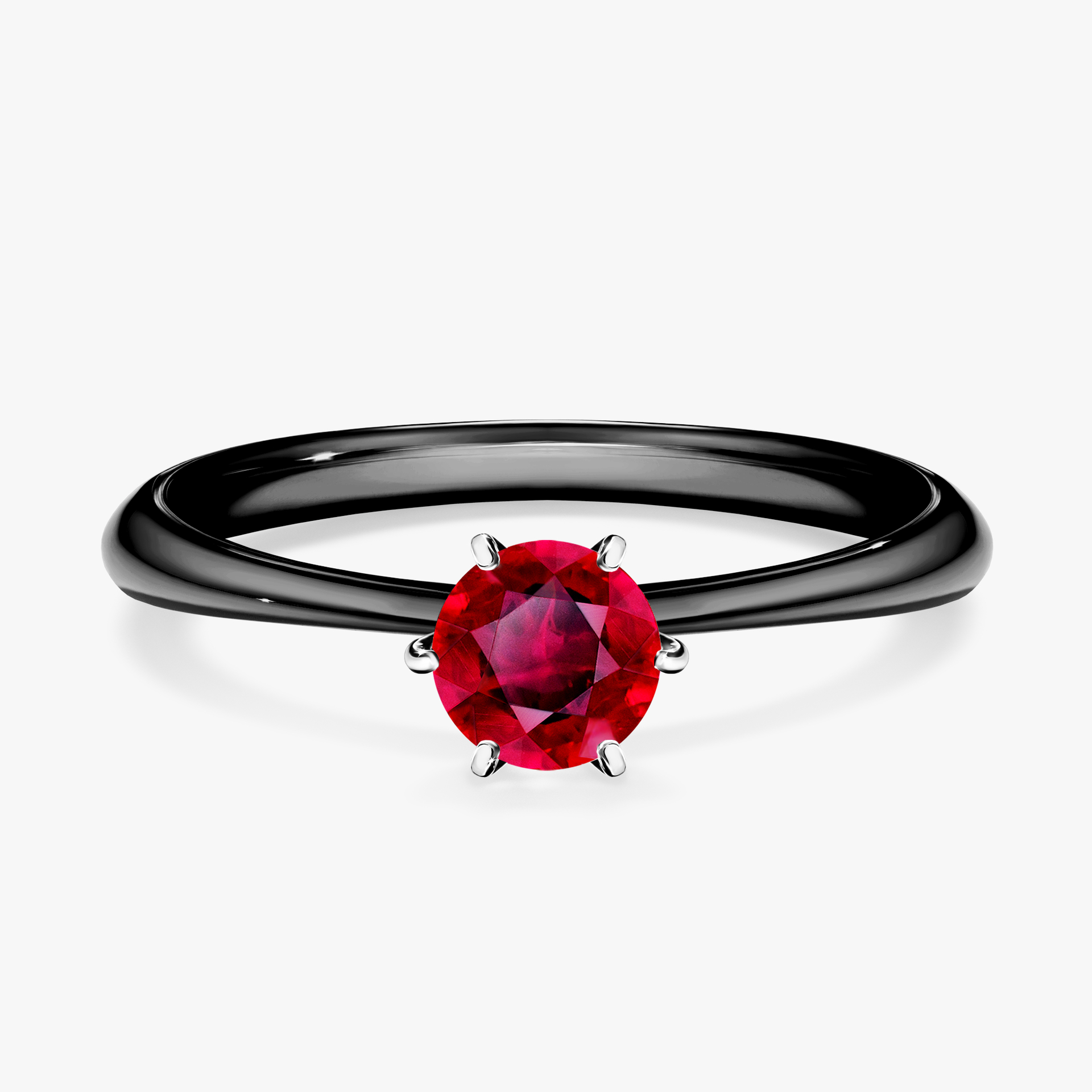 Pierścionek zaręczynowy My Love z czarnego złota z rubinem 0,50ct