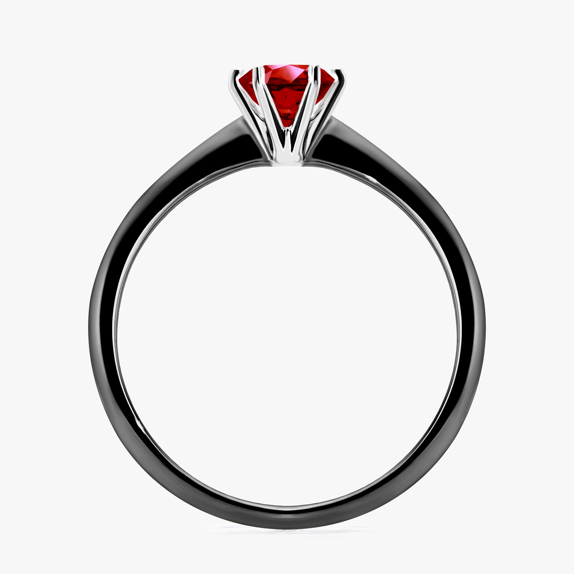 Pierścionek zaręczynowy My Love z czarnego złota z rubinem 0,50ct