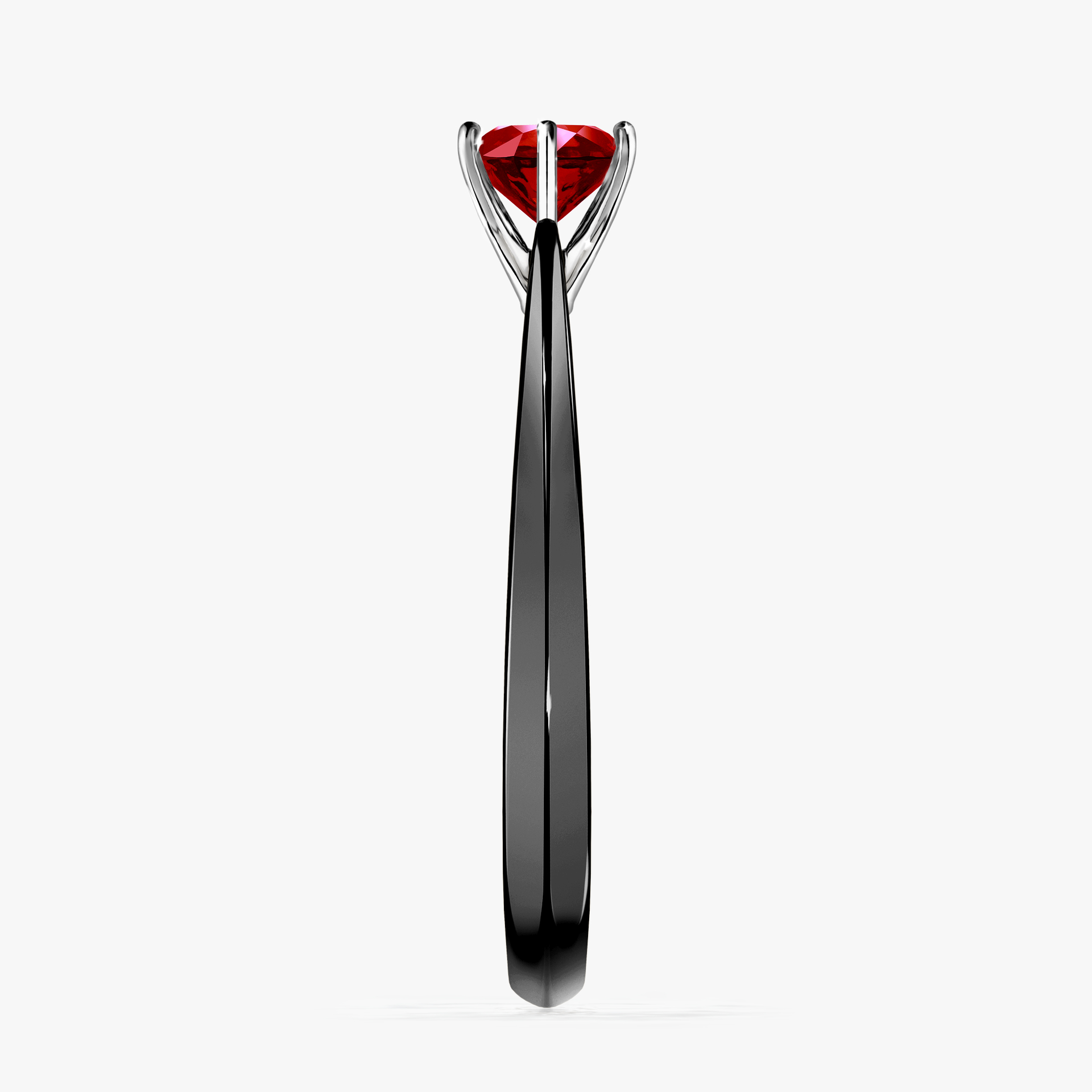 Pierścionek zaręczynowy My Love z czarnego złota z rubinem 0,50ct