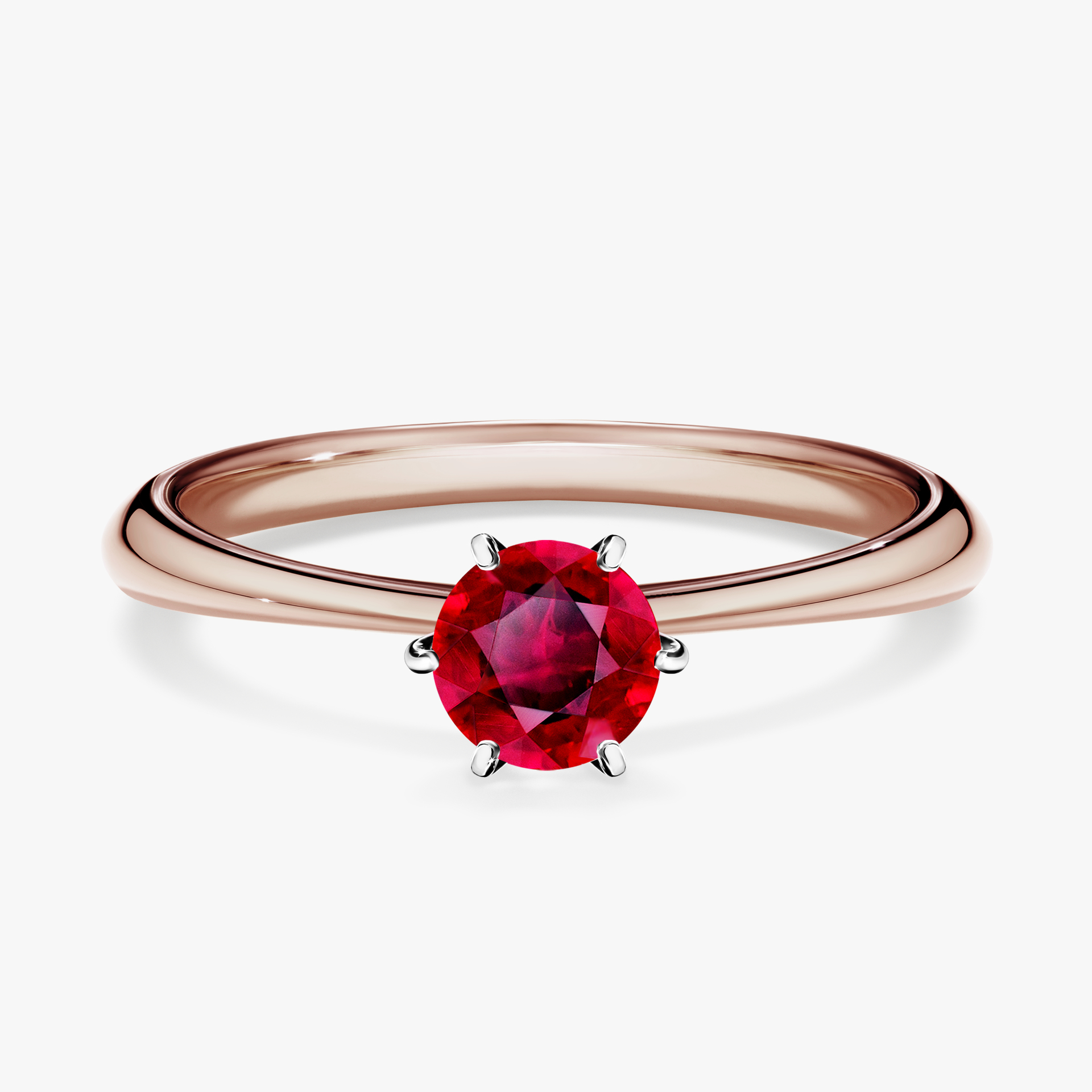 Pierścionek zaręczynowy My Love z różowego złota z rubinem 0,50ct