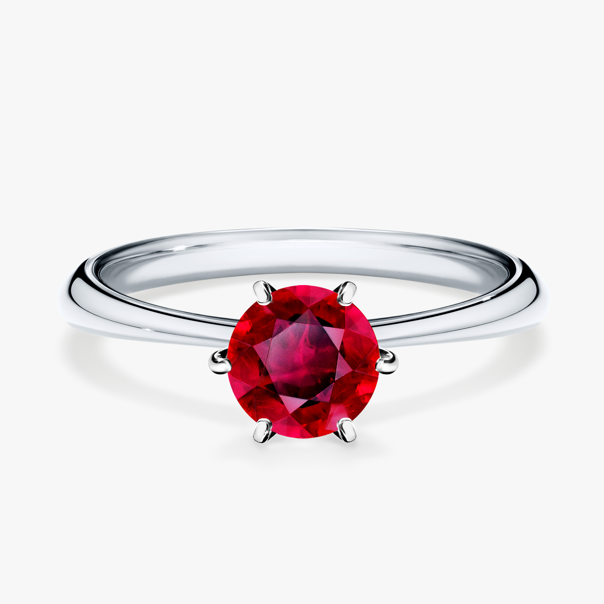 Pierścionek zaręczynowy My Love z białego złota z rubinem 0,80ct