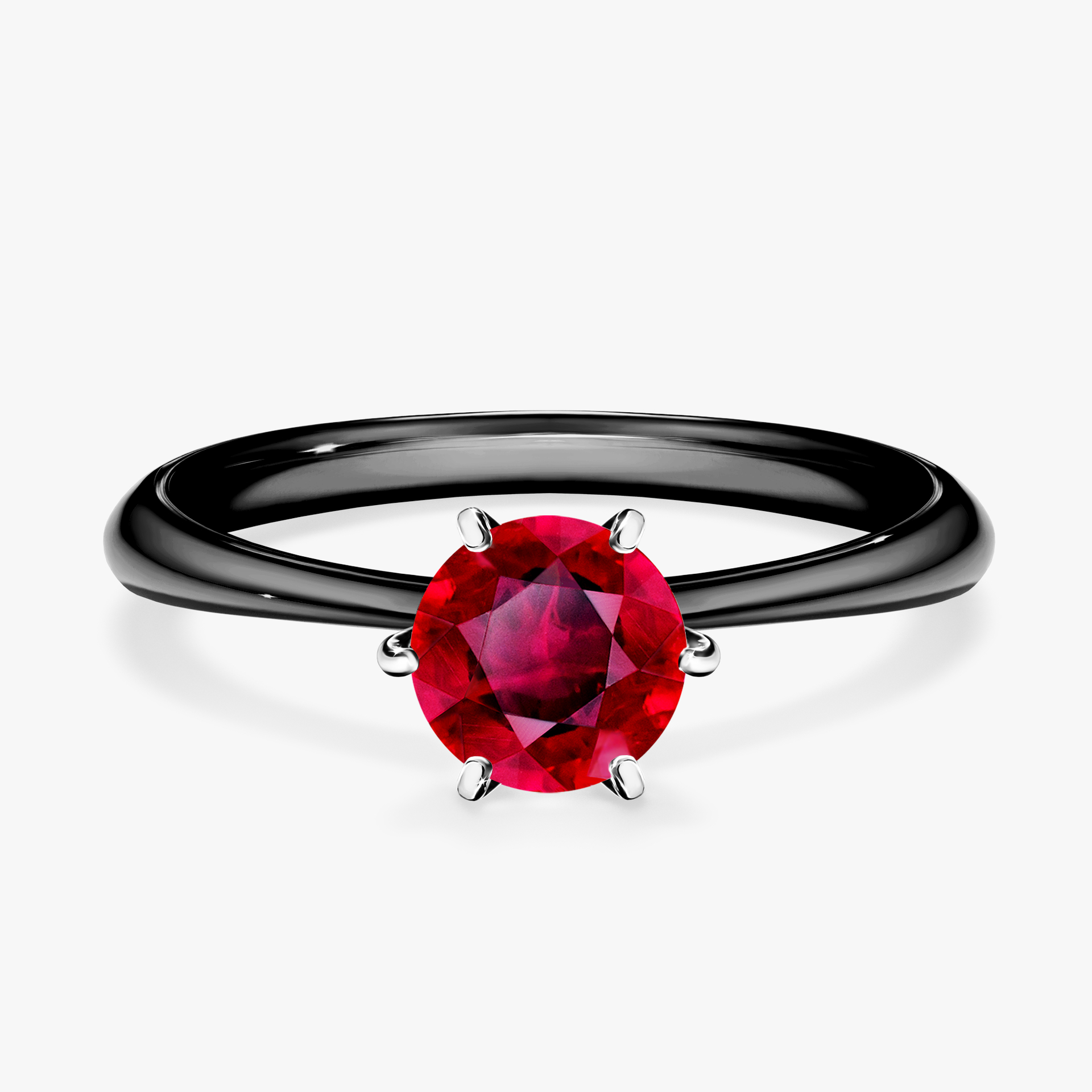 Pierścionek zaręczynowy My Love z czarnego złota z rubinem 0,80ct