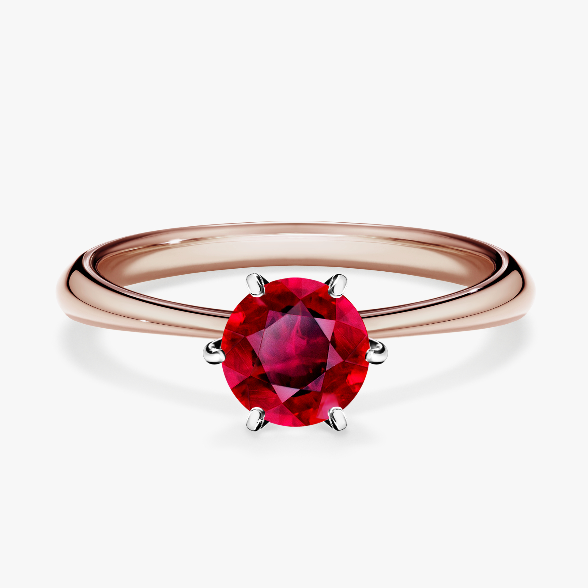 Pierścionek zaręczynowy My Love z różowego złota z rubinem 0,80ct