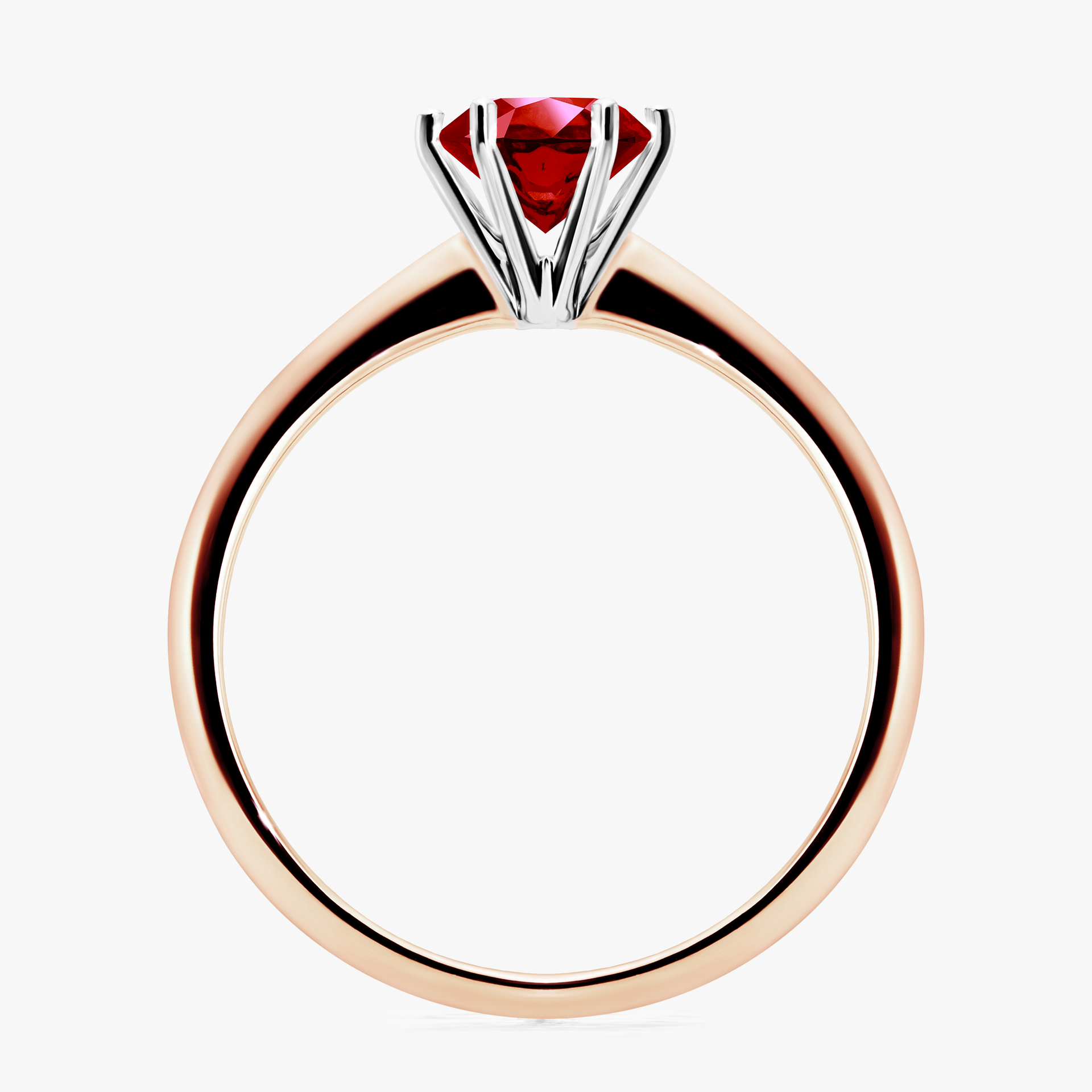 Pierścionek zaręczynowy My Love z różowego złota z rubinem 0,80ct