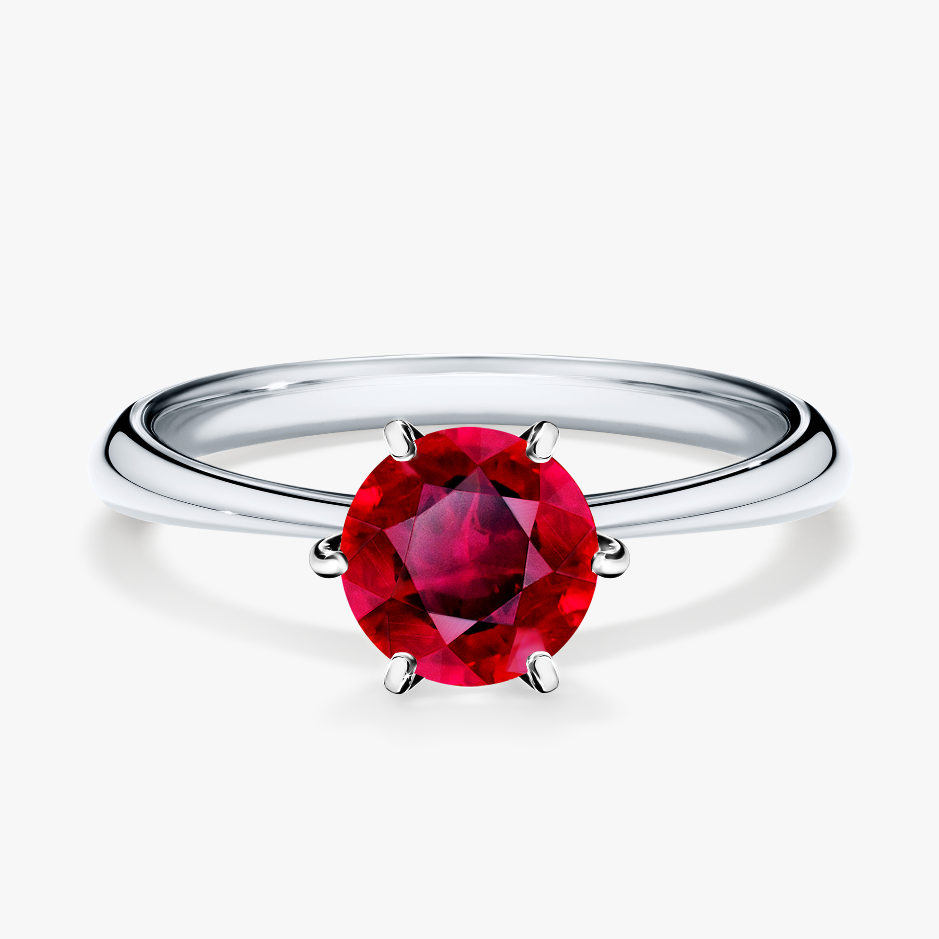 Pierścionek zaręczynowy My Love z białego złota z rubinem 1,00ct