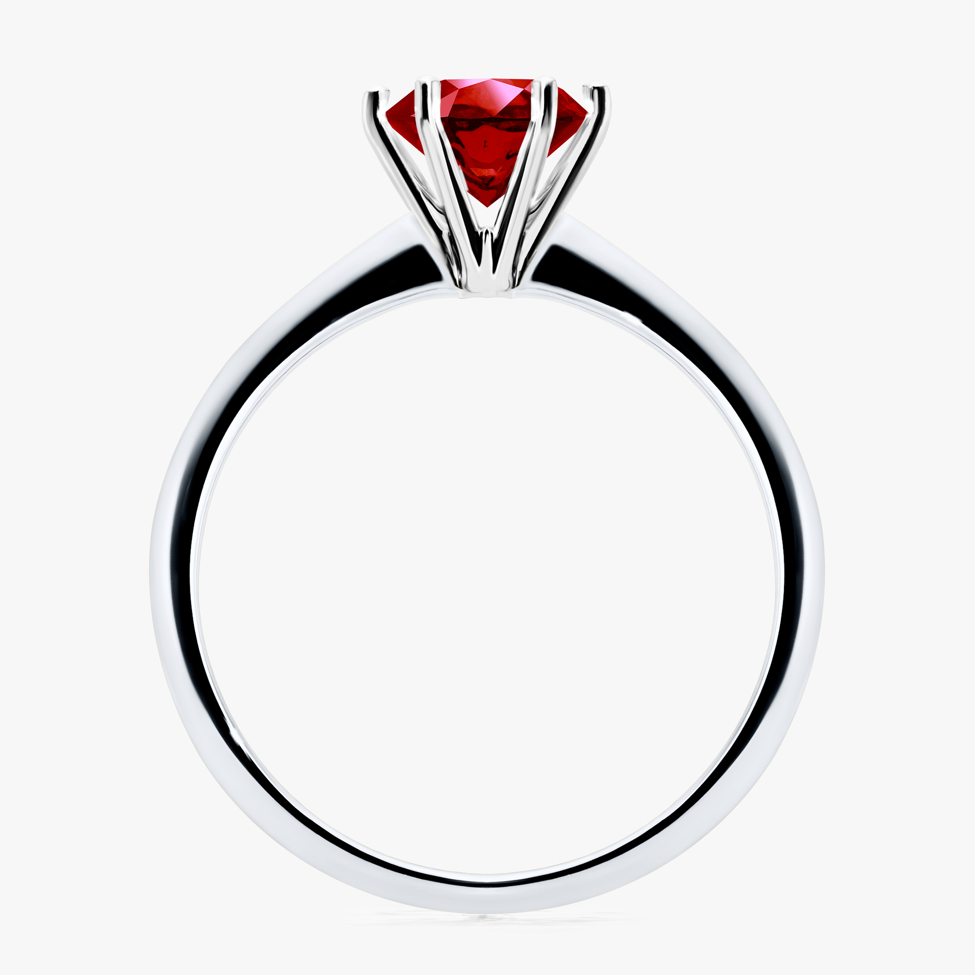 Pierścionek zaręczynowy My Love z białego złota z rubinem 1,00ct