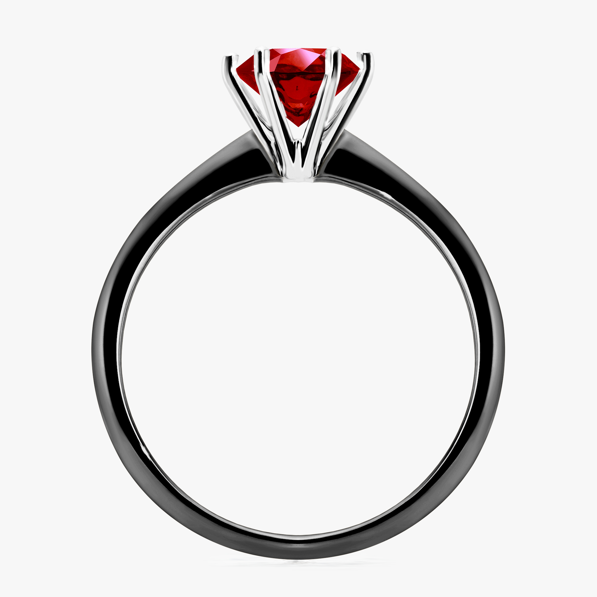 Pierścionek zaręczynowy My Love z czarnego złota z rubinem 1,00ct
