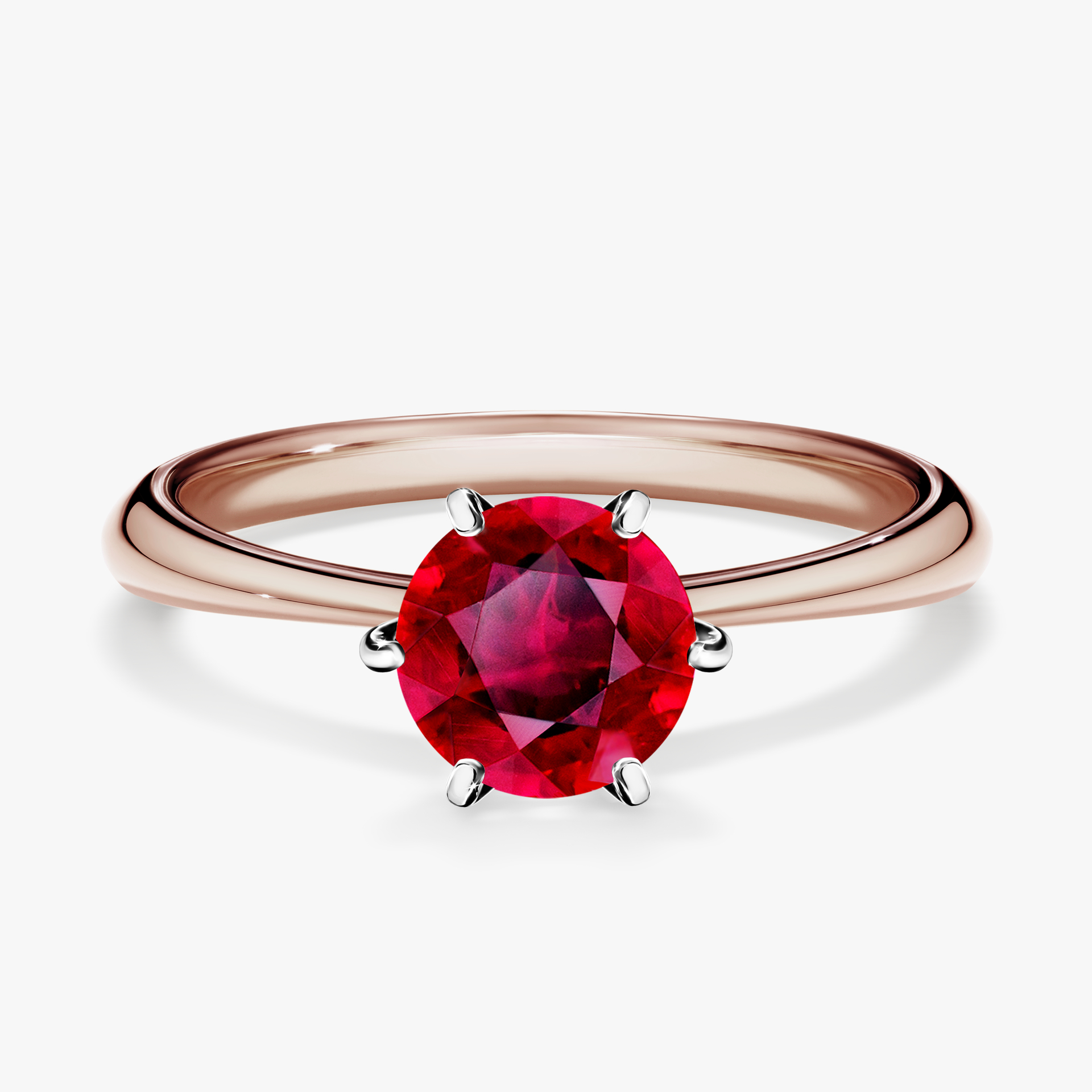 Pierścionek zaręczynowy My Love z różowego złota z rubinem 1,00ct