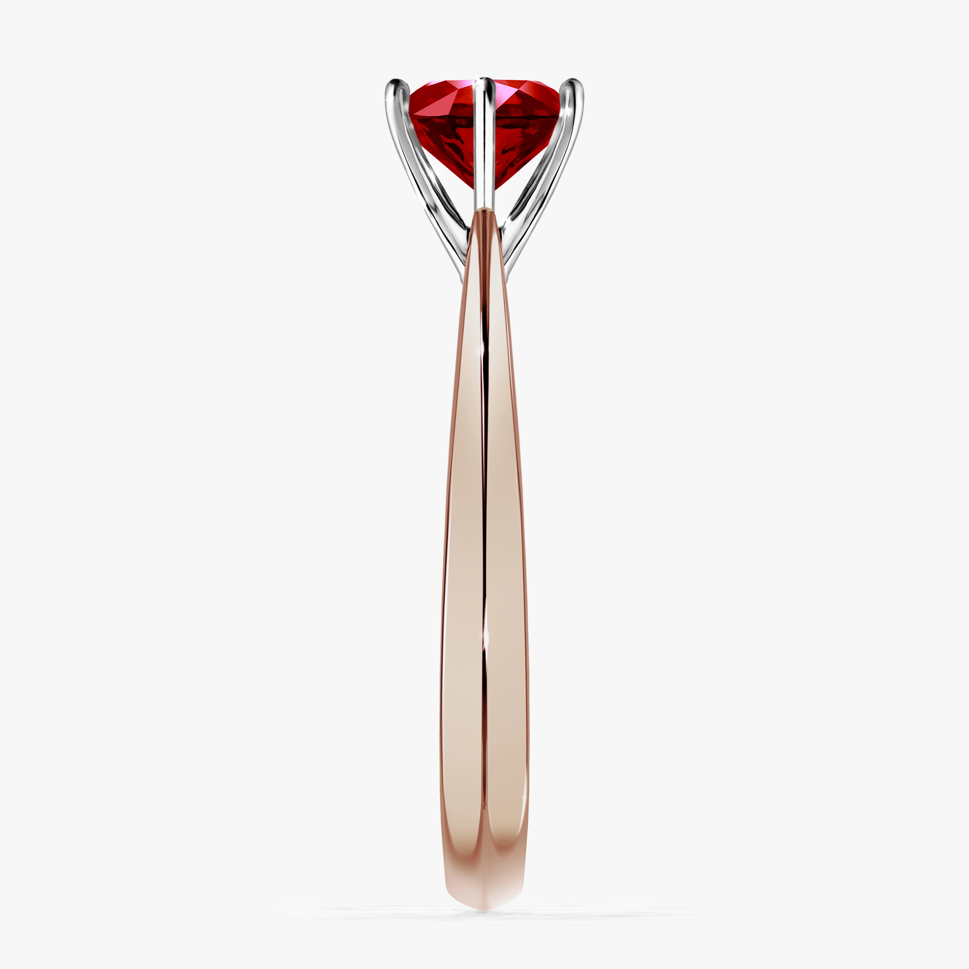 Pierścionek zaręczynowy My Love z różowego złota z rubinem 1,00ct