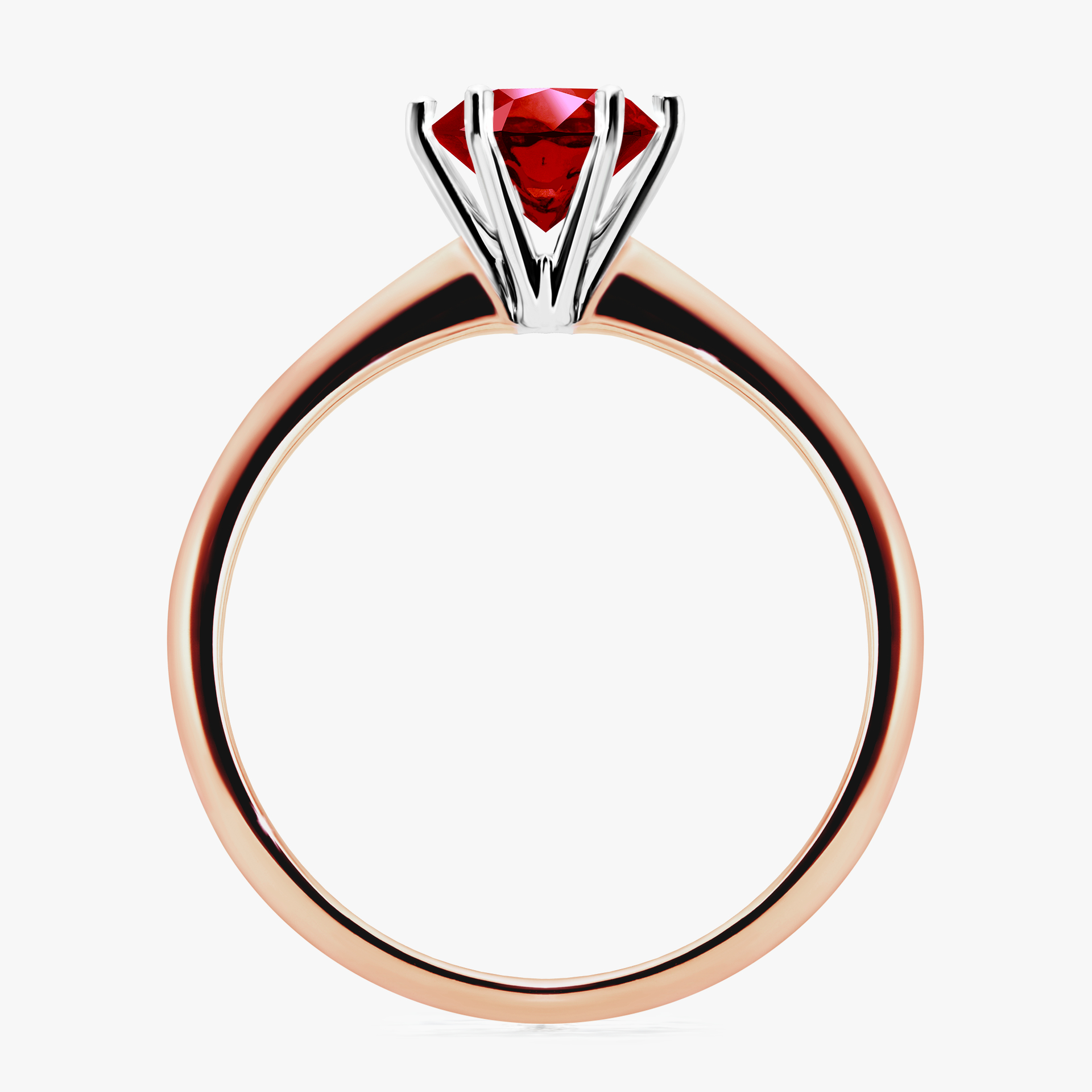 Pierścionek zaręczynowy My Love z różowego złota z rubinem 1,00ct