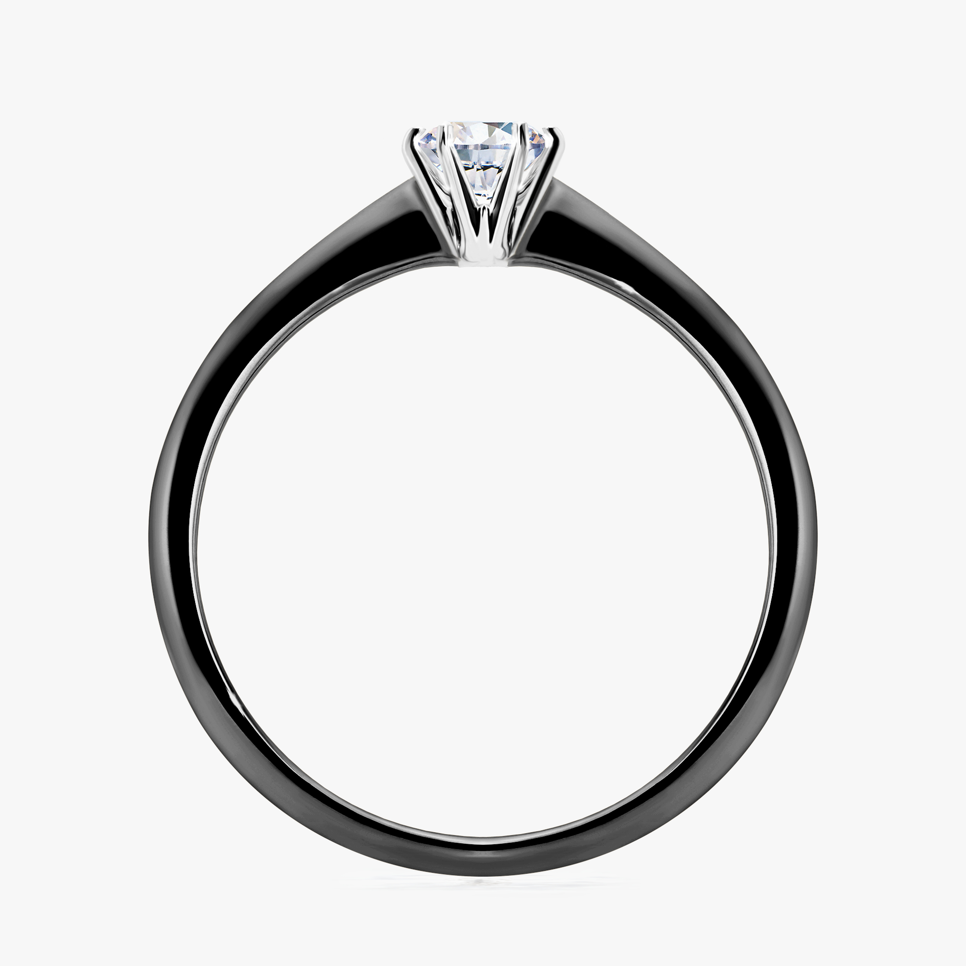 Pierścionek zaręczynowy My Love z czarnego złota z szafirem białym 0,25ct