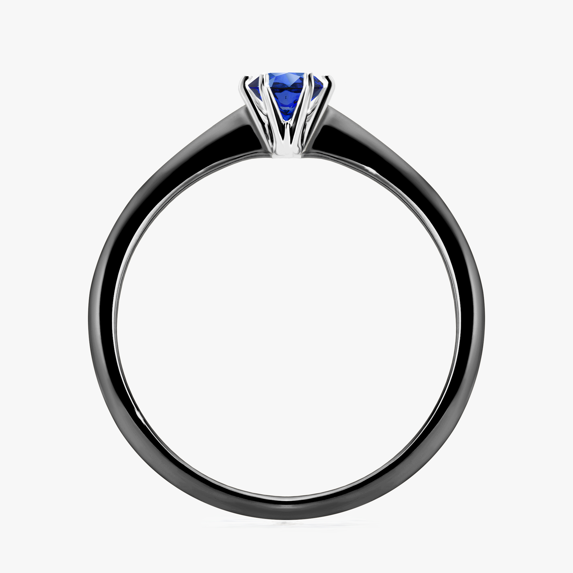 Pierścionek zaręczynowy My Love z czarnego złota z szafirem niebieskim 0,25ct