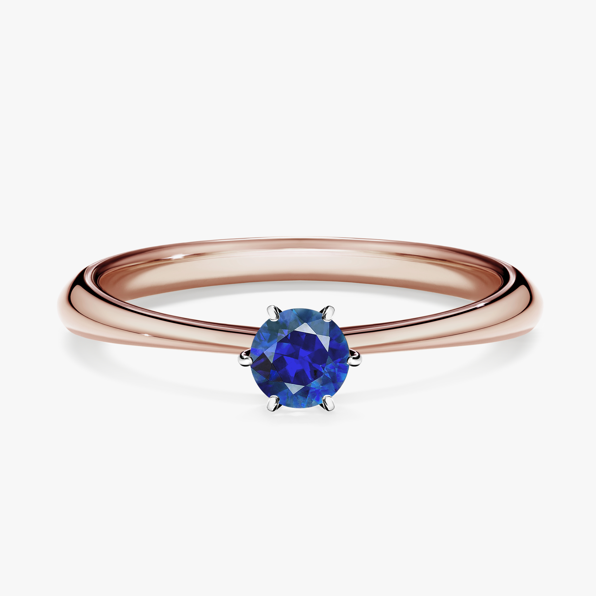 Pierścionek zaręczynowy My Love z różowego złota z szafirem niebieskim 0,25ct