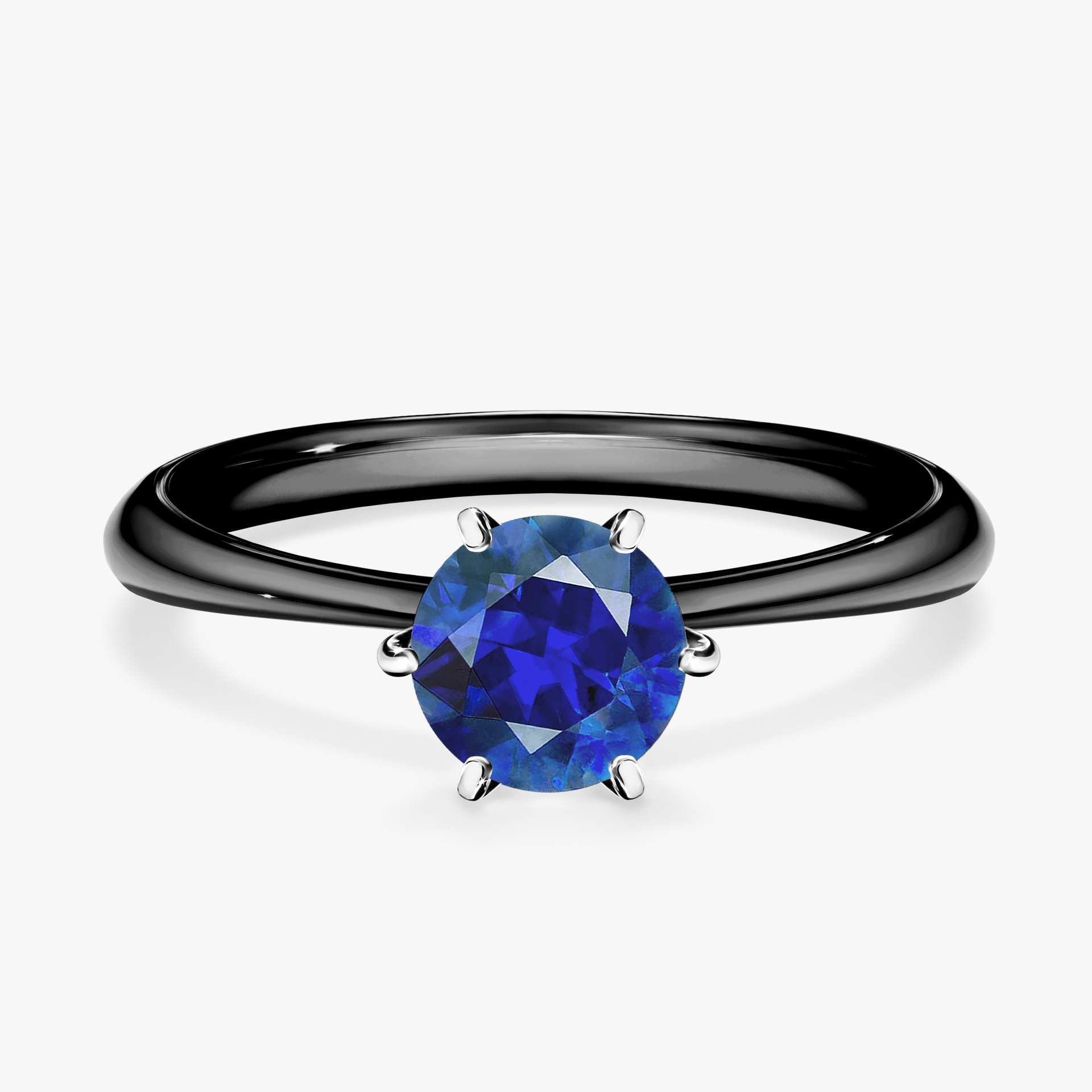 Pierścionek zaręczynowy My Love z czarnego złota z szafirem niebieskim 0,80ct