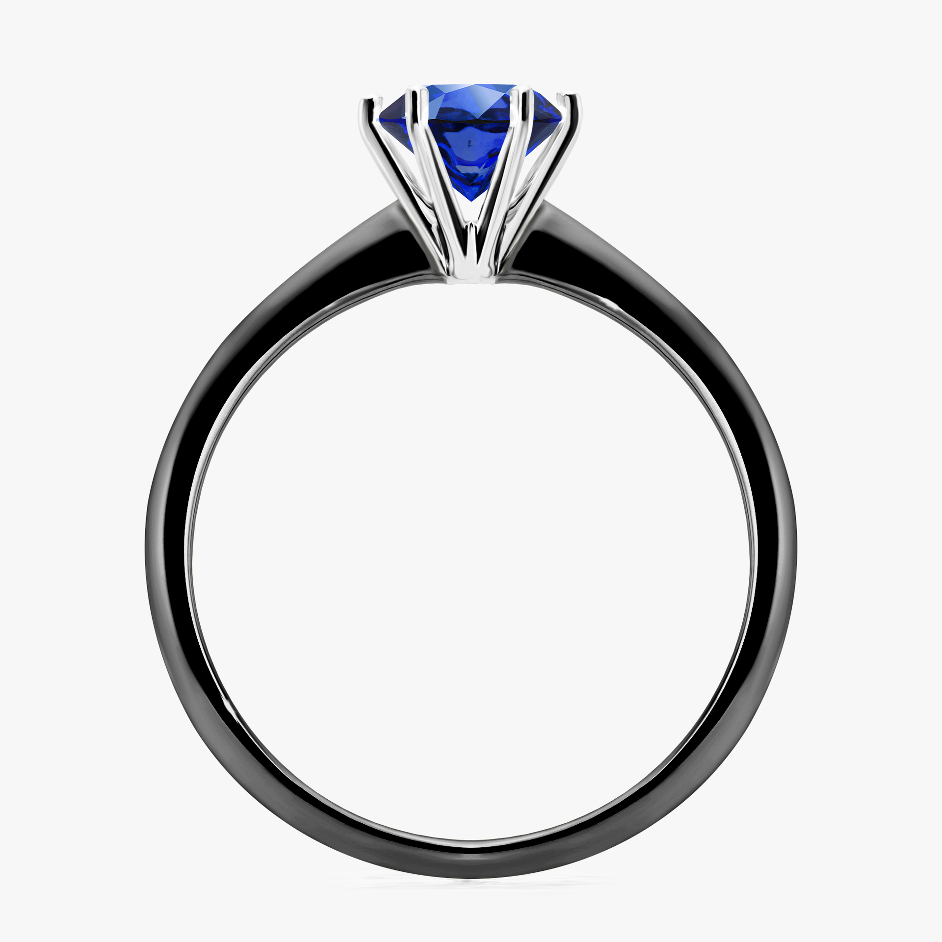 Pierścionek zaręczynowy My Love z czarnego złota z szafirem niebieskim 0,80ct