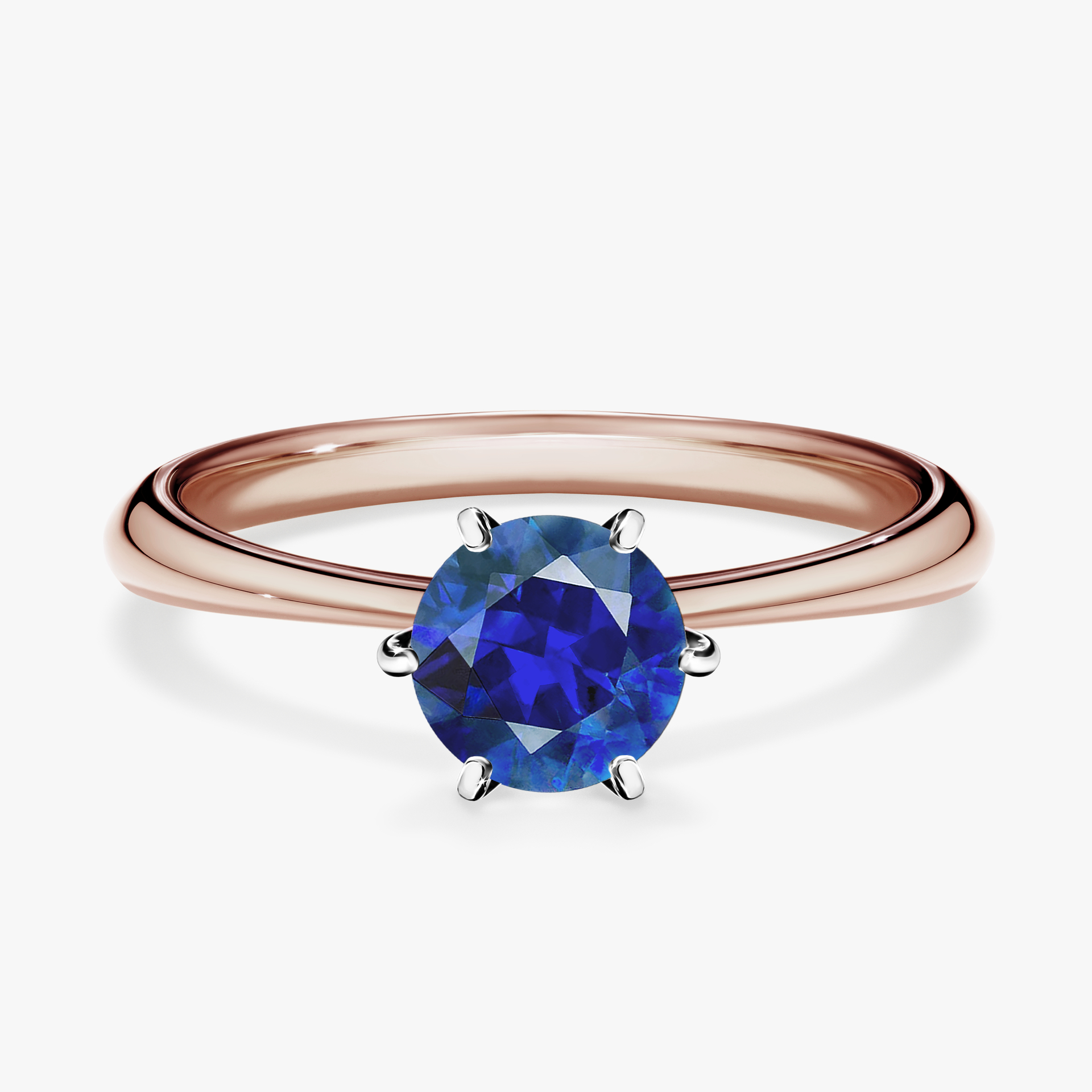 Pierścionek zaręczynowy My Love z różowego złota z szafirem niebieskim 0,80ct