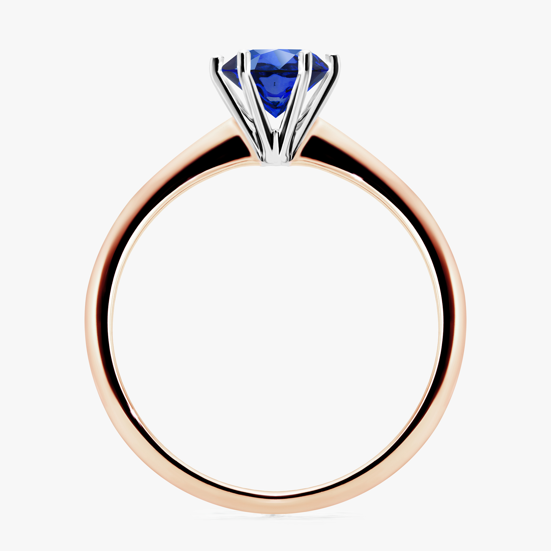 Pierścionek zaręczynowy My Love z różowego złota z szafirem niebieskim 0,80ct
