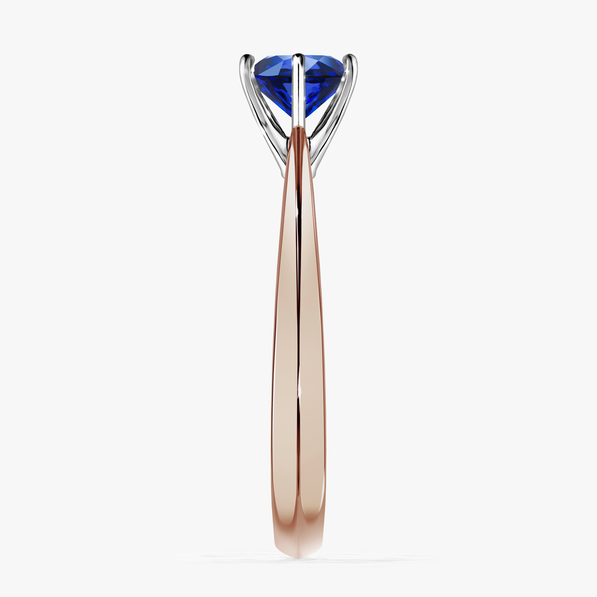Pierścionek zaręczynowy My Love z różowego złota z szafirem niebieskim 0,80ct