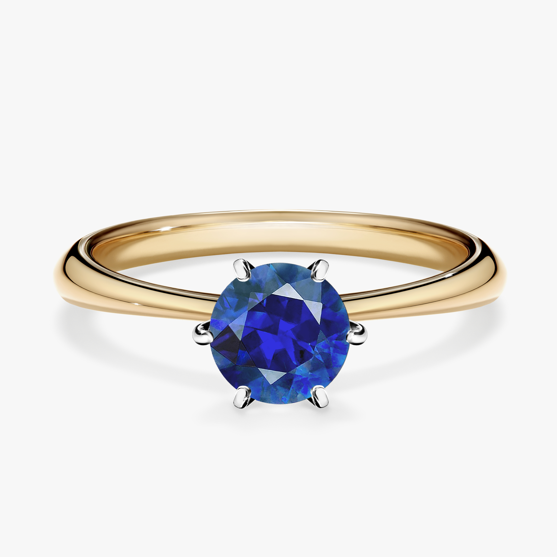 Pierścionek zaręczynowy My Love z żółtego złota z szafirem niebieskim 0,80ct